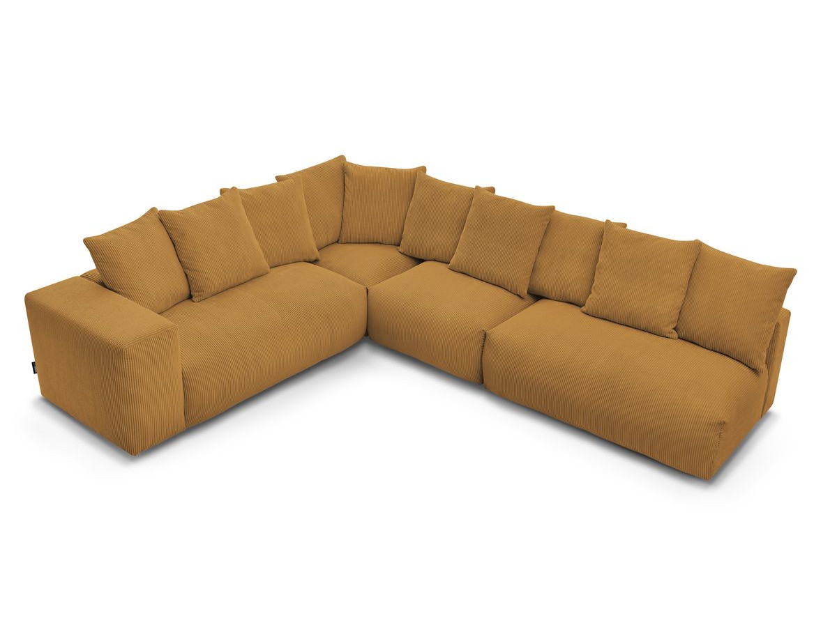Bobochic Voltaire Ecksofa 322 × 268 cm Cordsamt Gelb Ecke links