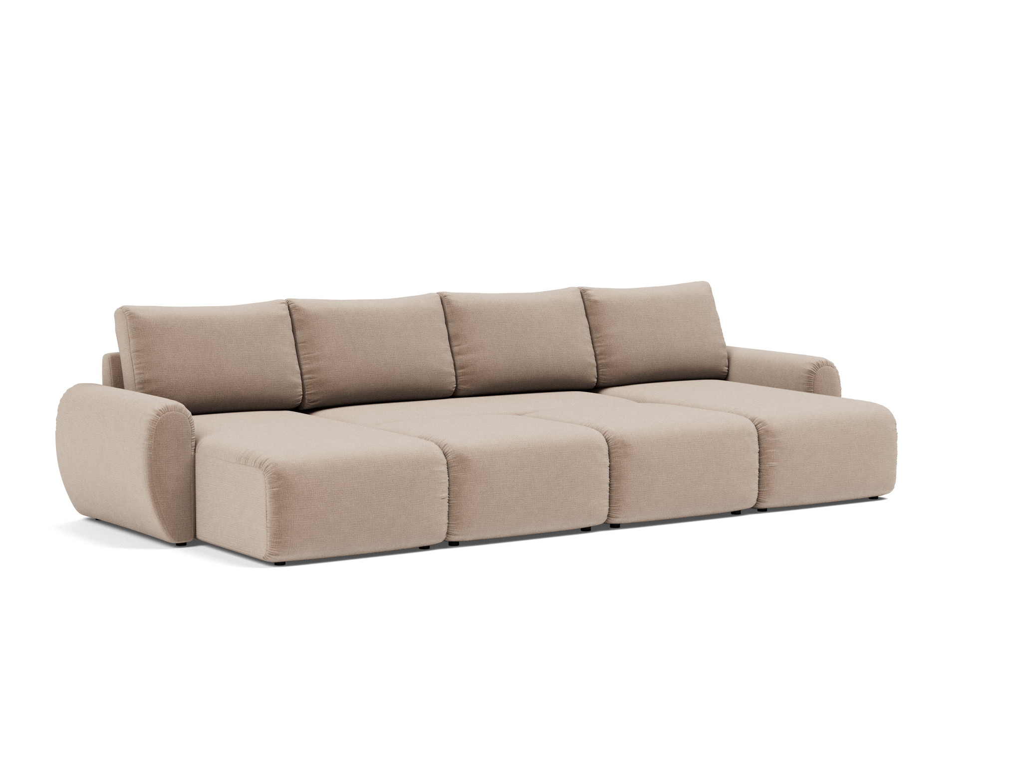 Schlafsofa Norum U-Form mit Curve-Armlehnen Chenille Esina 417-Mocha