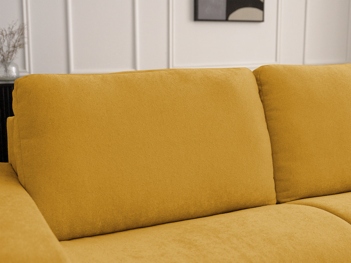 Bobochic Ibiza Schlafsofa 3-Sitzer Strukturstoff Gelb, Liegefläche 140 × 196 cm