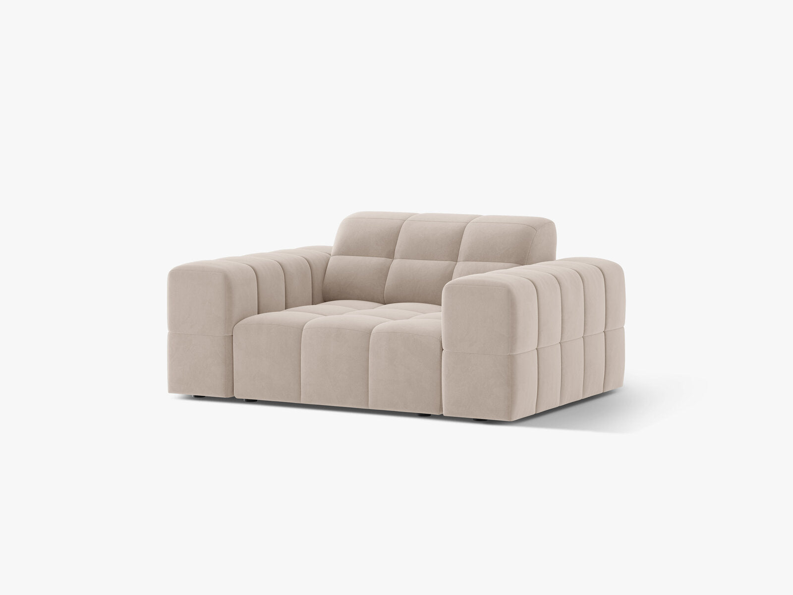 Micadoni Sessel Jennifer 1-Sitzer Samt Venus Helles Beige