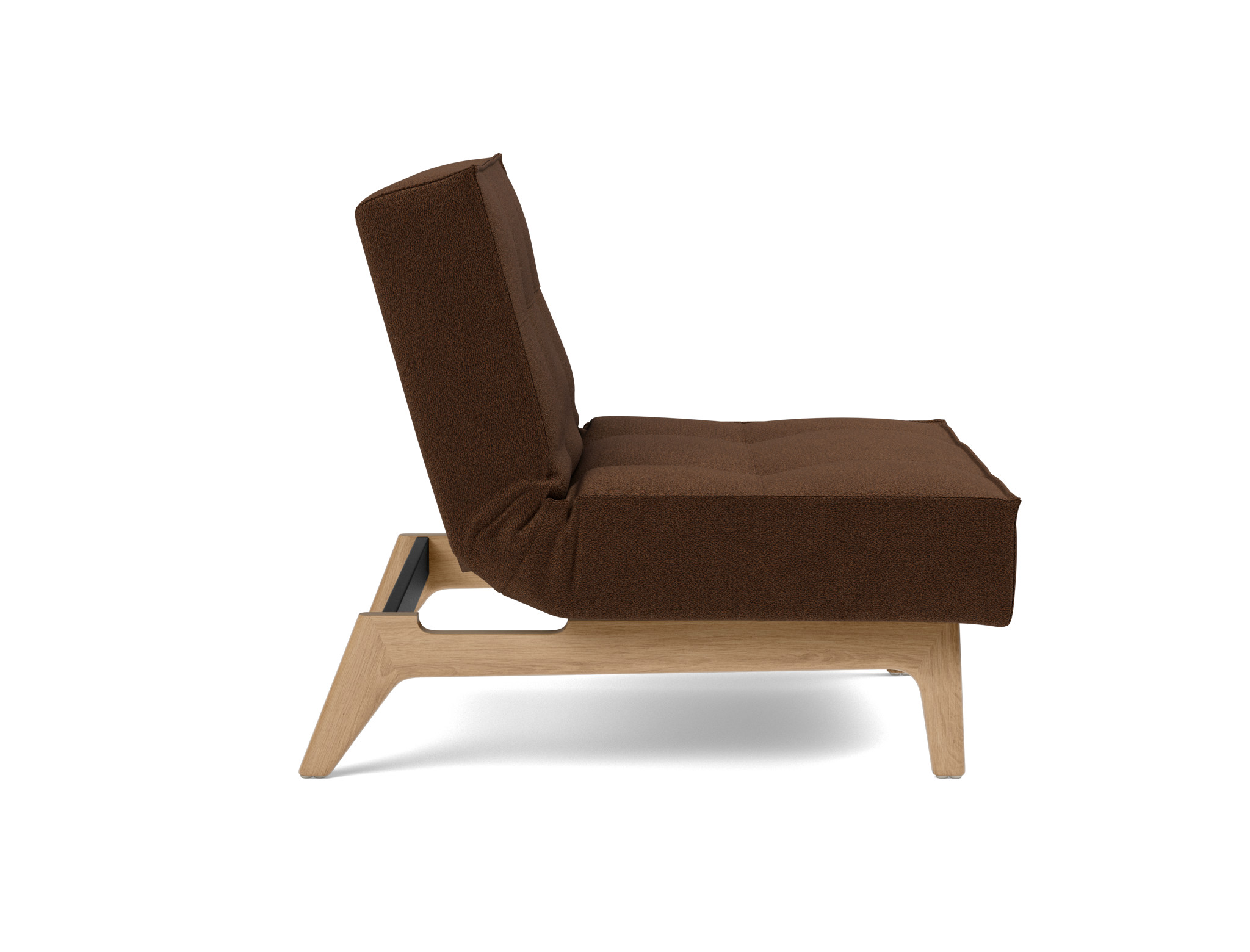 Sessel Splitback Strukturierter Stoff Taura 359-Cappuccino Beine Eiche