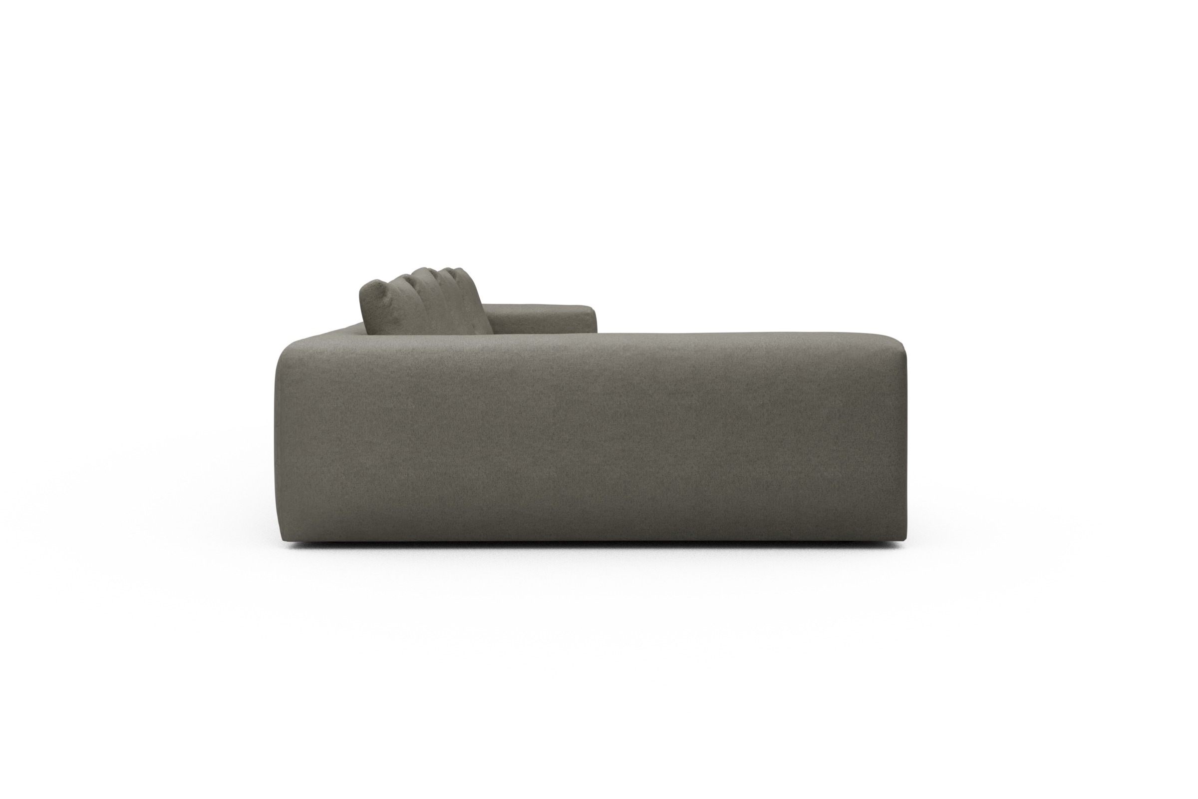 Wohnlandschaft Fred Chaiselongue rechts mit 2-Sitzer und lange Armlehne links Denari-Warm-Grey