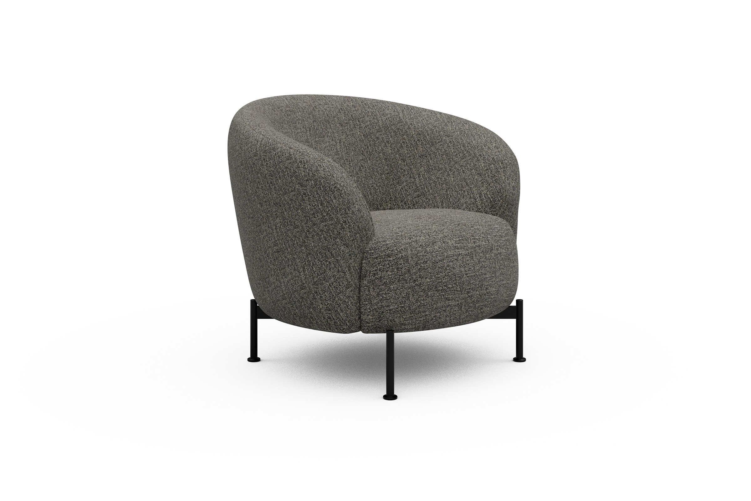 Sessel Ronda X-Metallgestell Schwarz Carreno-Sepie-Brown