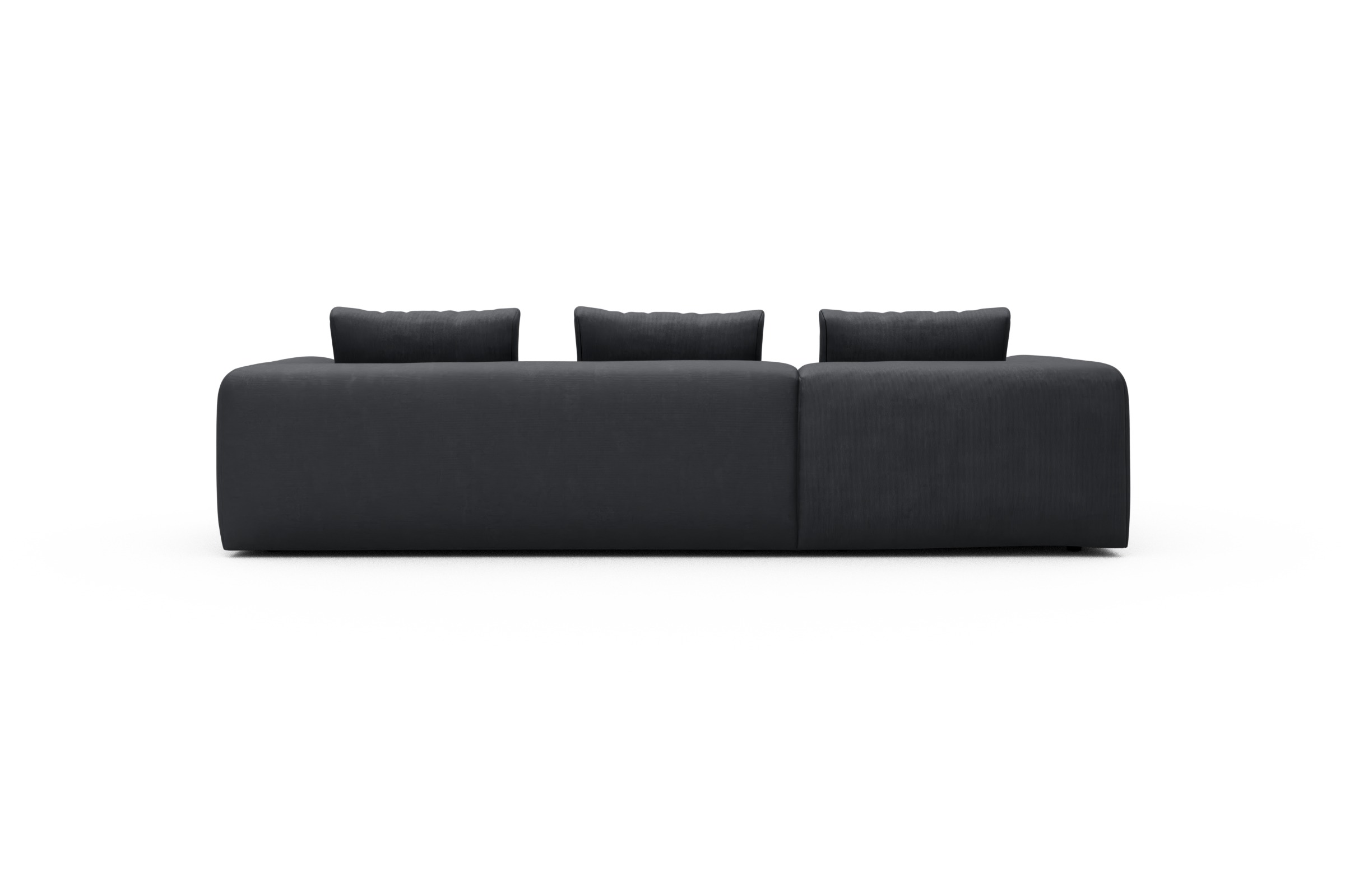 Ecksofa Fred Chaiselongue links mit 2,5-Sitzer Cordufine-Slate-Grey