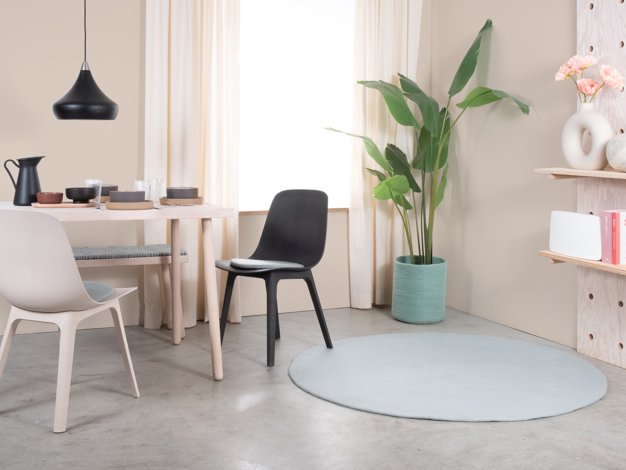 myfelt Liv Filzteppich Hellblau rund Ø 50 cm