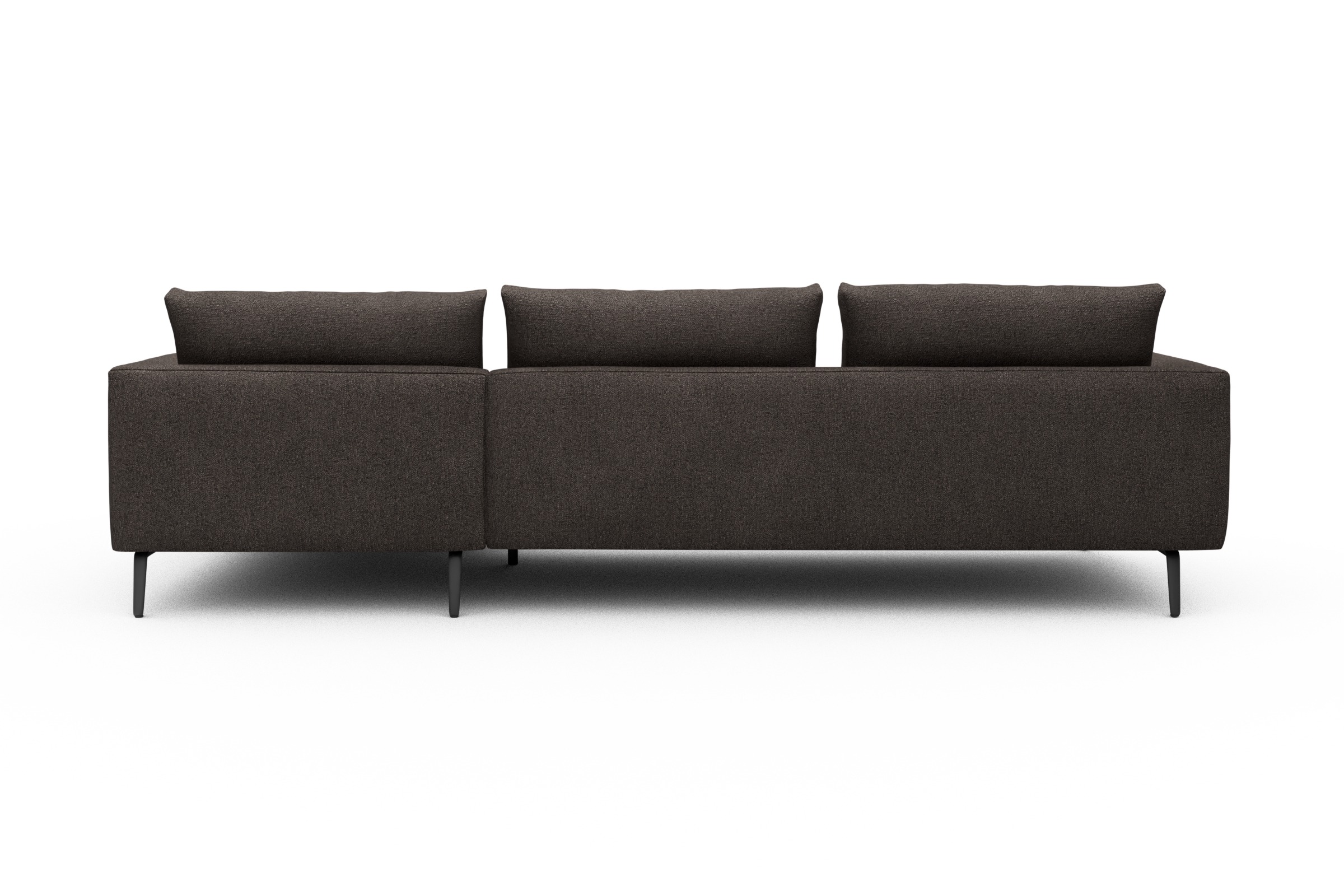 Ecksofa Karl Chaiselongue rechts mit 2,5-Sitzer Boucle-Taupe