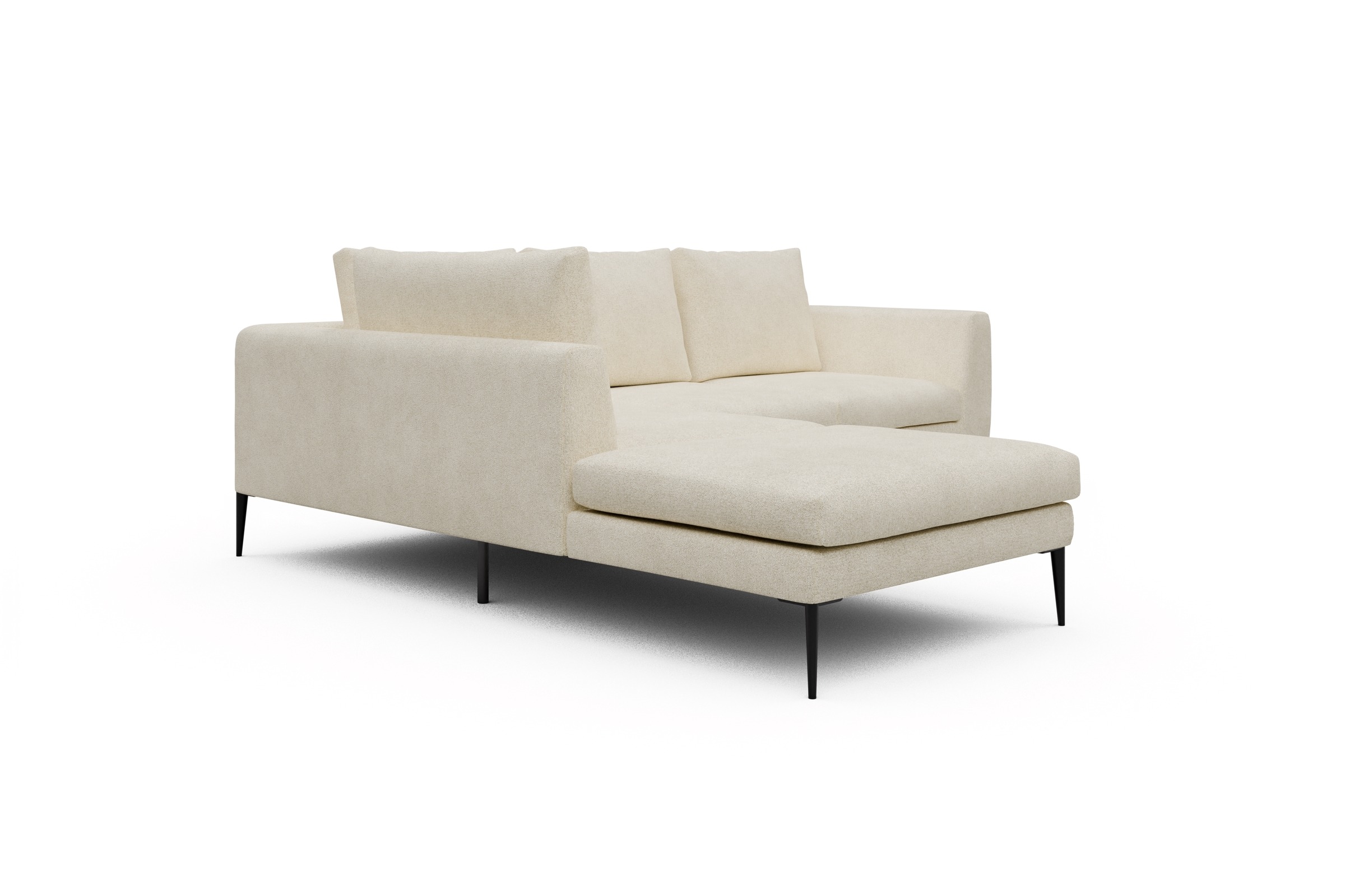 Ecksofa Paul Relax-Ecke links mit 2-Sitzer Boucle-Off-White