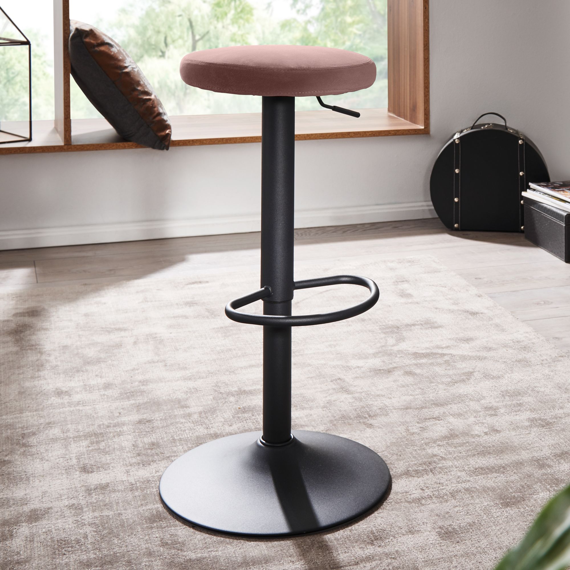 Barhocker Foldvik Samt Rosa 40 × 40 × 79 cm