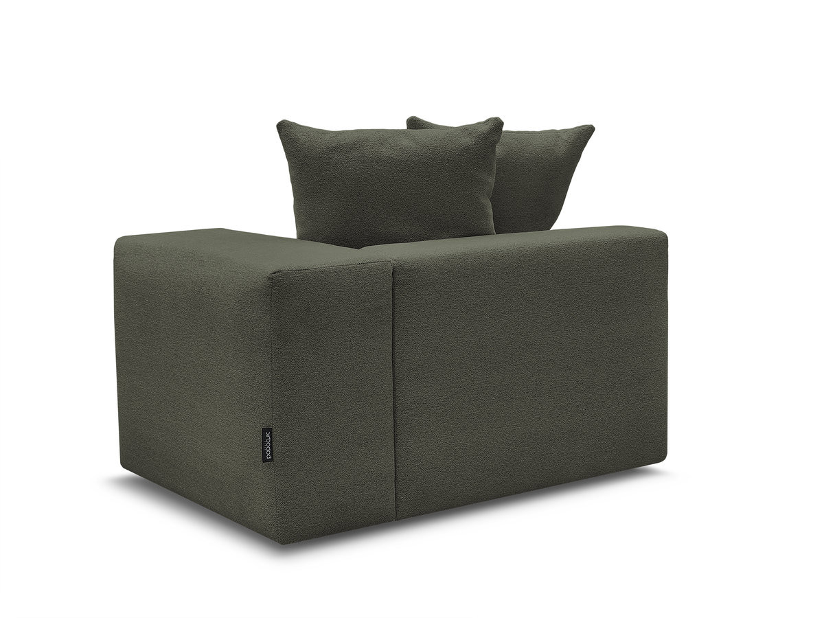 Bobochic Voltaire Sofamodul 1-Sitzer 130 × 100 cm Melange-Stoff Grün Ecke rechts