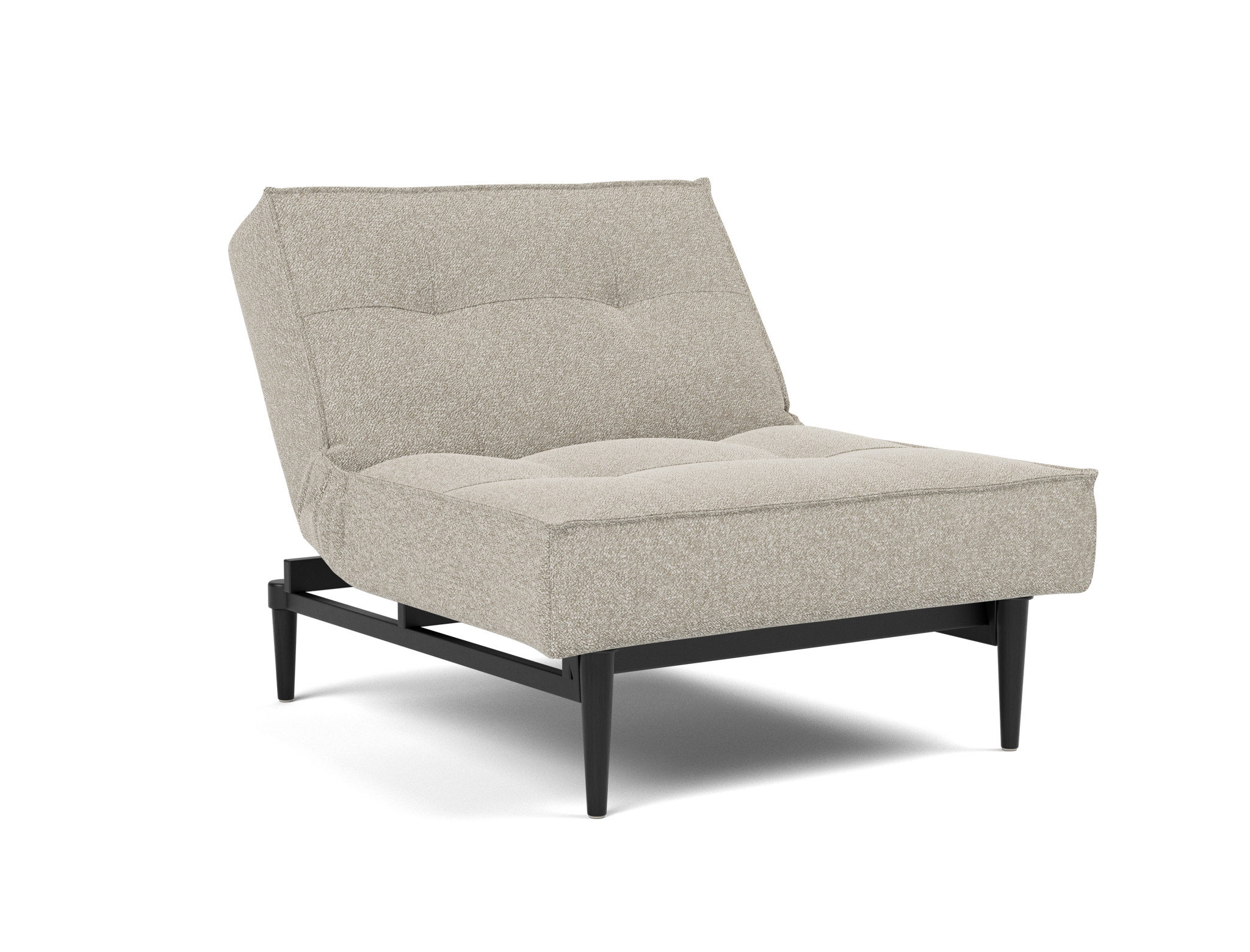 Sessel Splitback Boucle Skandi 539-Beige Beine Styletto Eiche schwarz