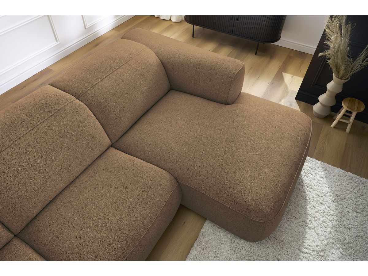 Bobochic William Ecksofa Melange-Stoff Orange Ecke rechts