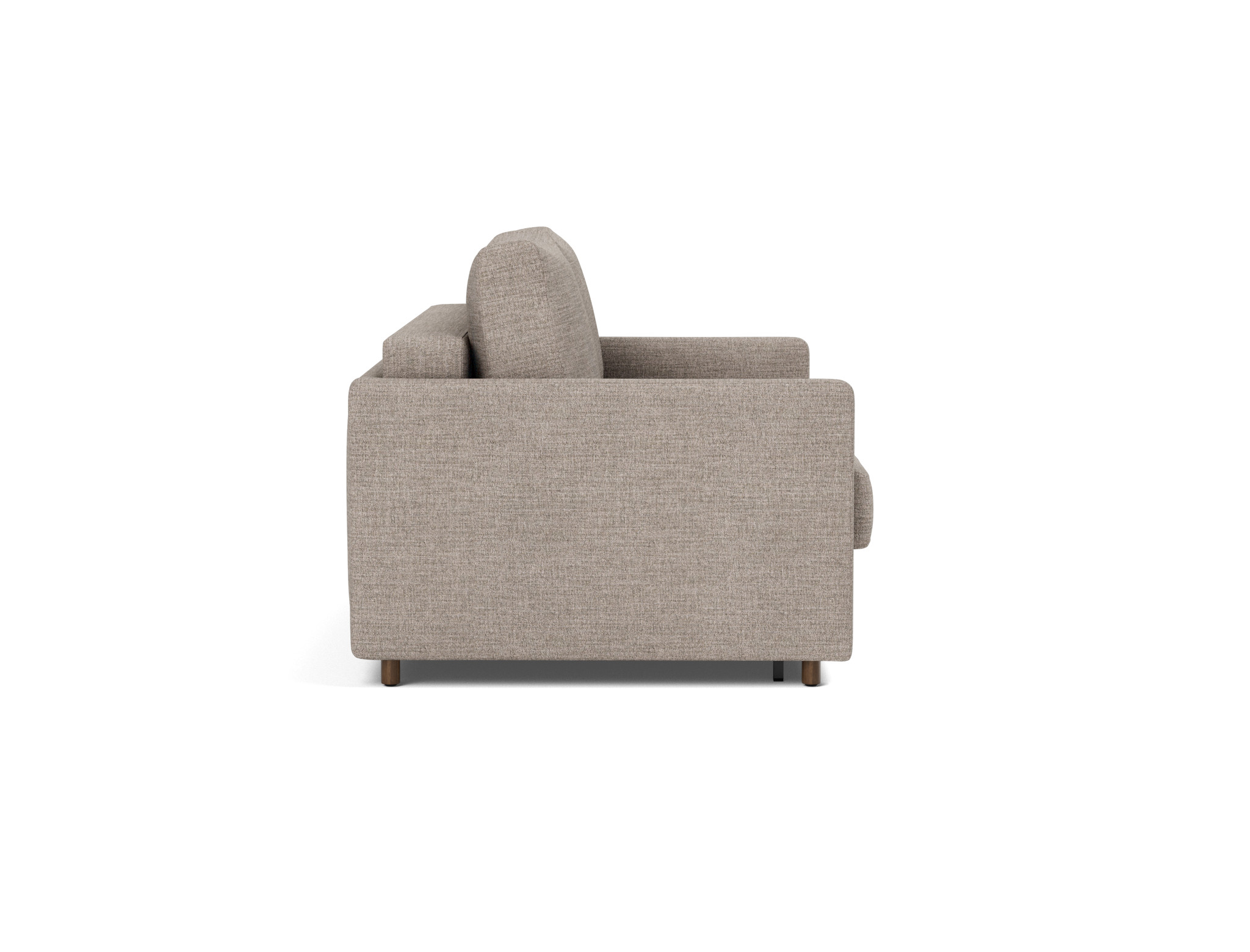 Schlafsofa Neah mit Slim-Armlehnen 140 Chenille Yuveno 472-Warm-Grey