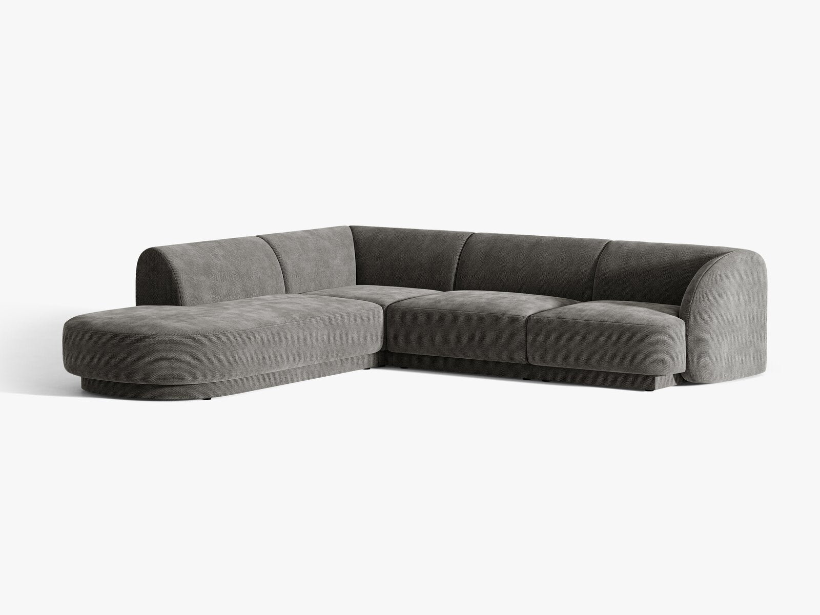 Micadoni Ecksofa Miley 6-Sitzer Links Chenille Haga Grau