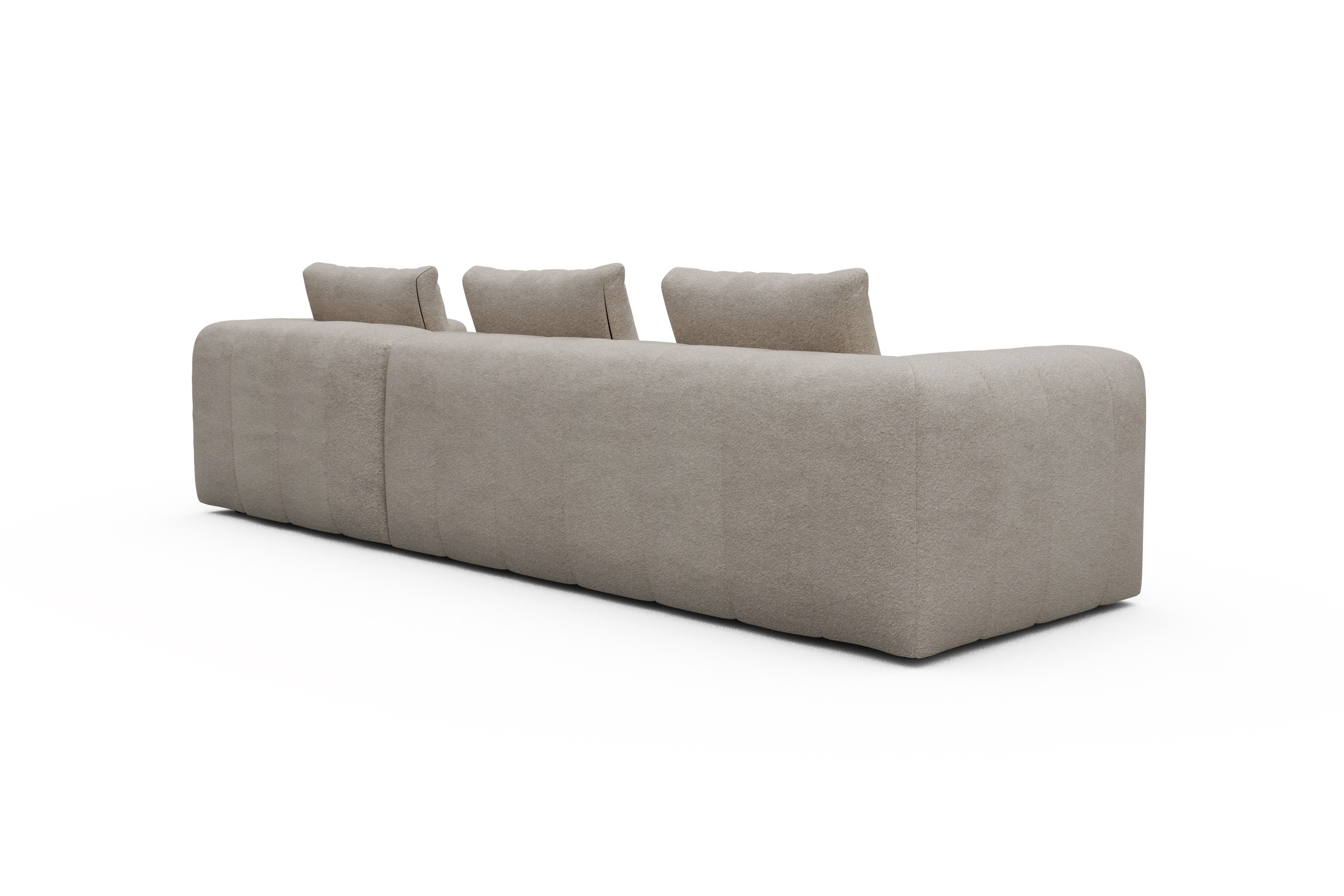 Ecksofa Hugo 2,5-Sitzer Armlehne links mit Chaiselongue Aivi-Lace-Beige