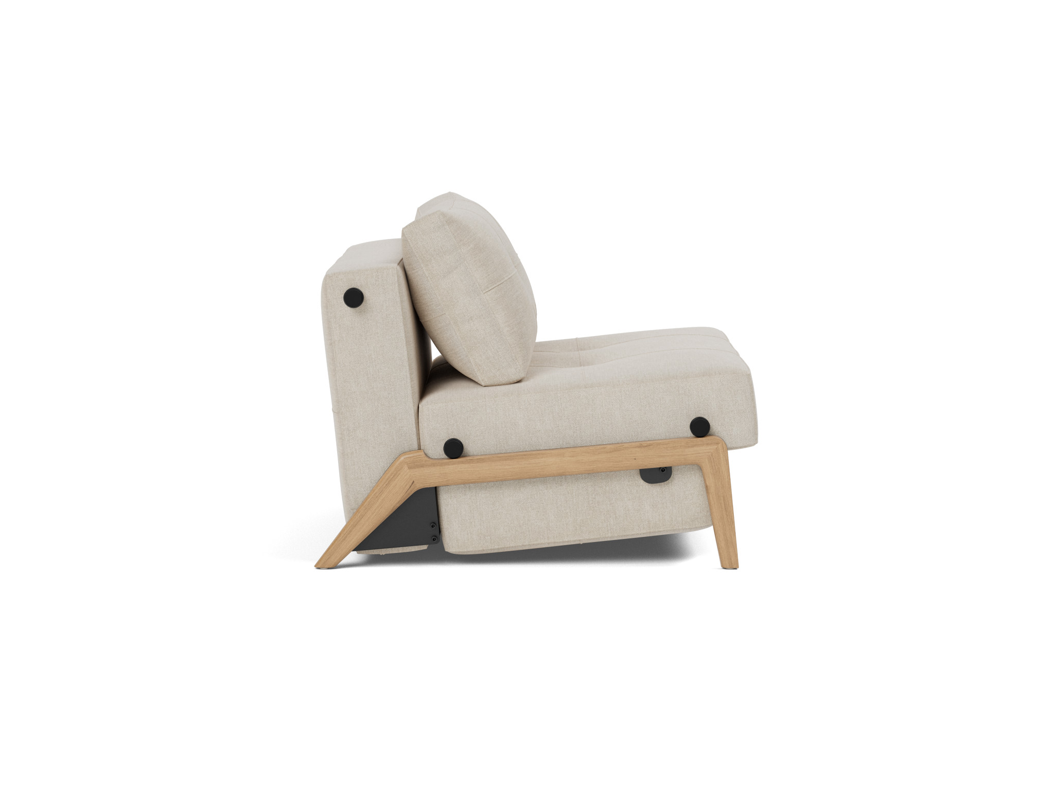 Schlafsessel Cubed 90 Flachgewebe Phobos 586-Latte Beine Eiche