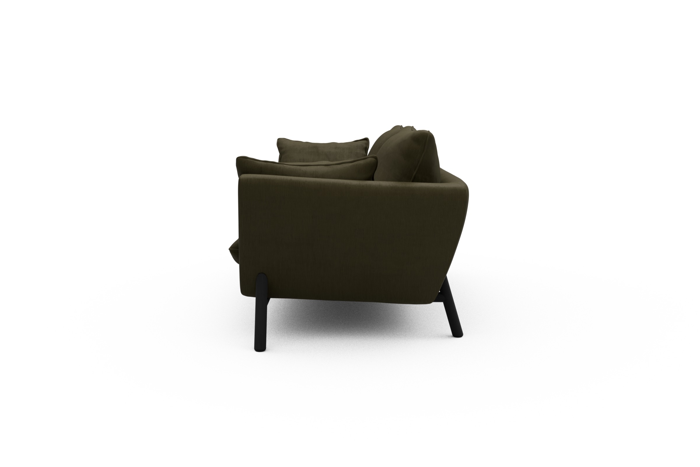 Sofa Emil 2-Sitzer Beinfarbe Eiche Schwarz Cordufine-Pine-Green