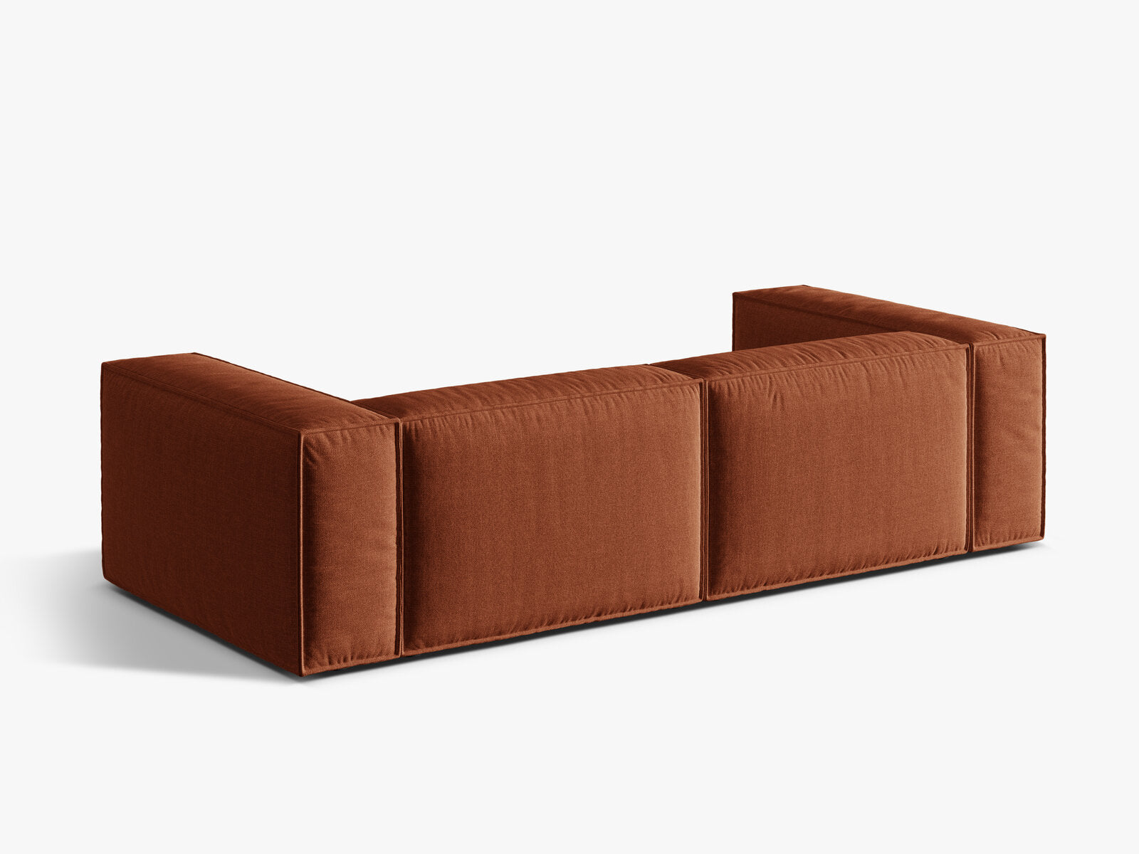 Micadoni Sofa Nuria 4-Sitzer Strukturierter Stoff Ziegel