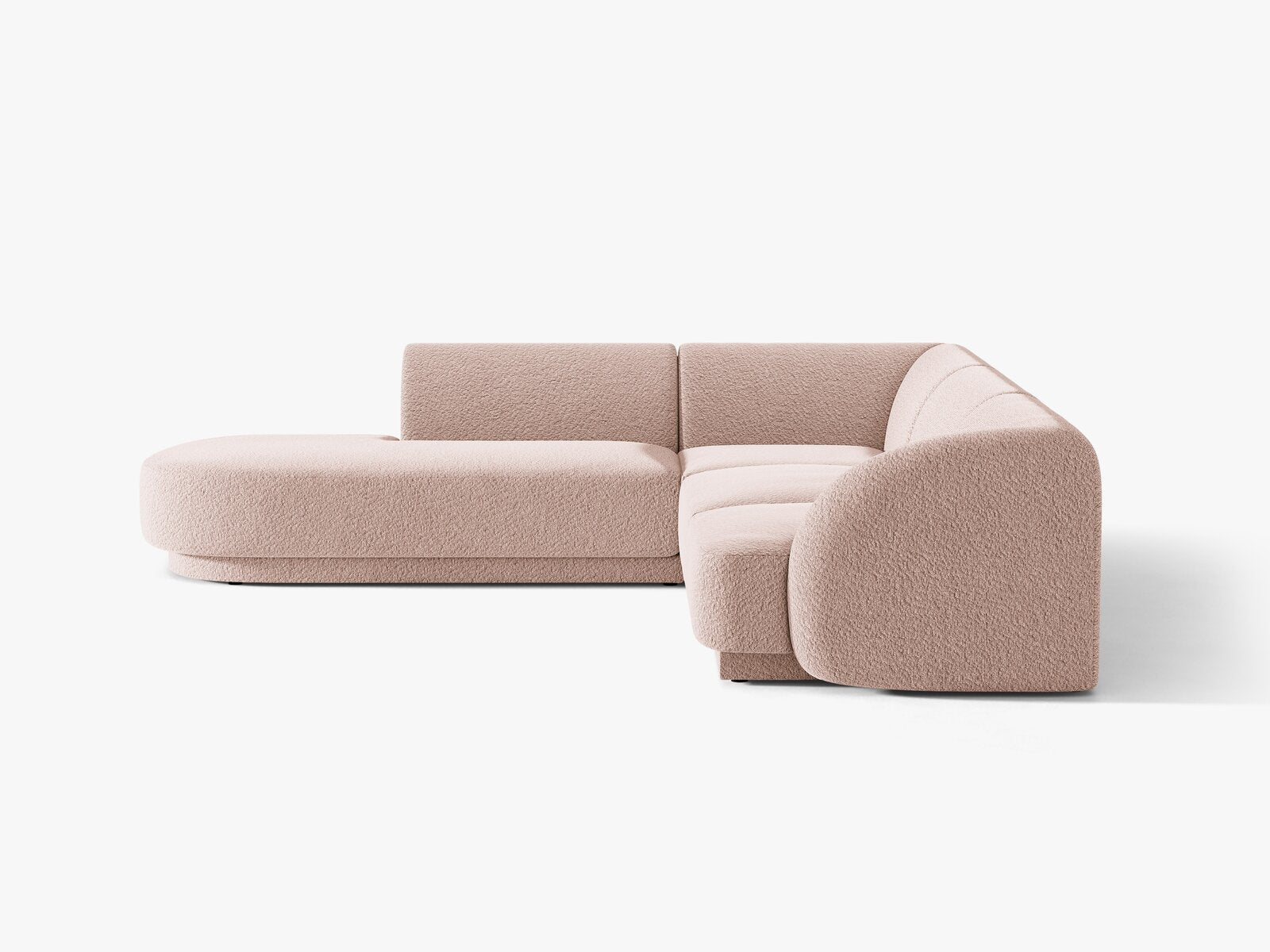 Micadoni Ecksofa Miley 6-Sitzer Links Boucle Baloo Puderrosa