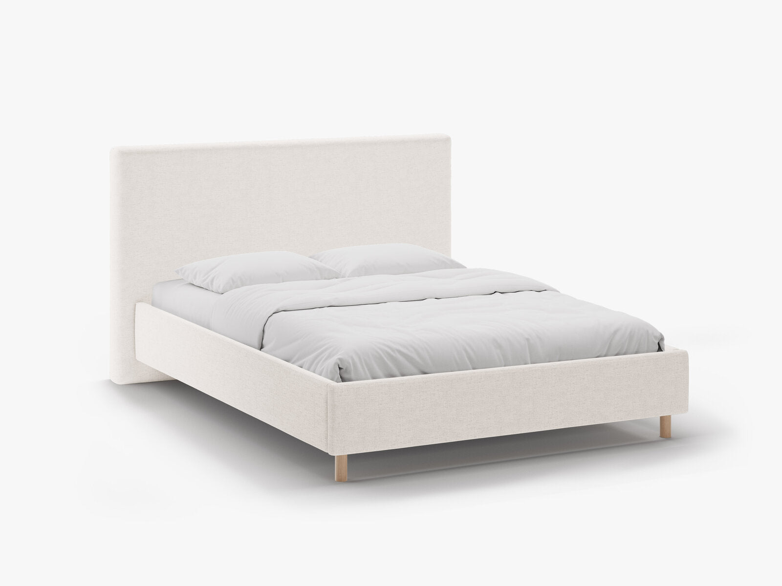 Micadoni Stauraumbett mit Kopfteil Eloise Strukturierter Stoff Moly Helles Beige 180x200