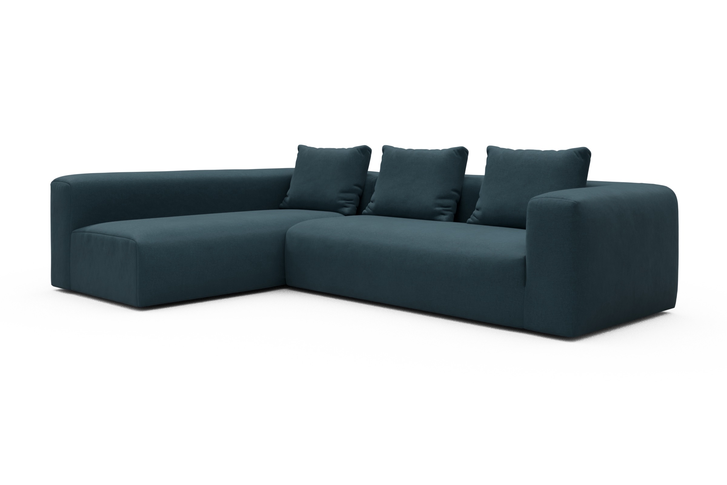 Ecksofa Fred 2x 2,5-Sitzer links offen Satya-Indigo