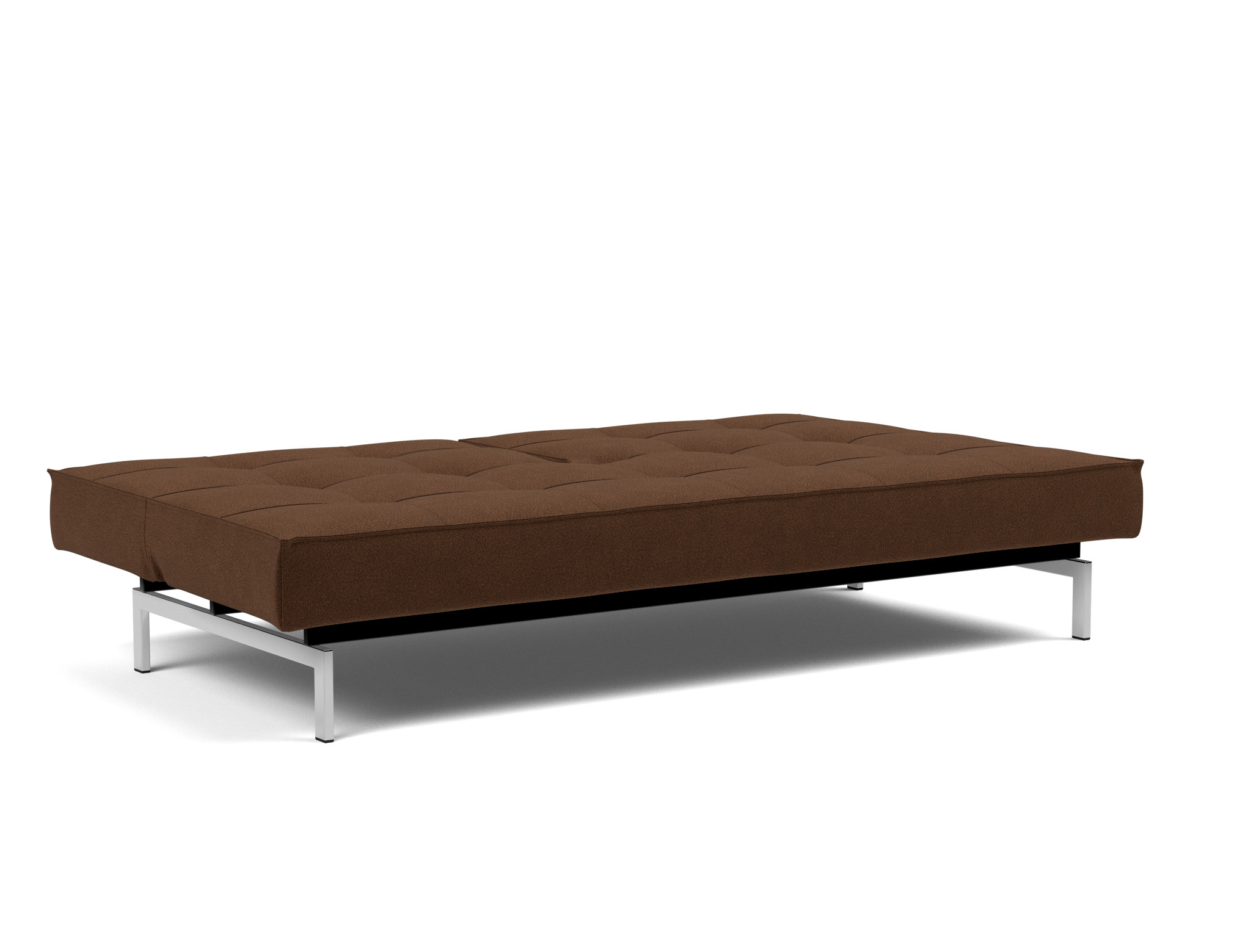 Schlafsofa Splitback Strukturierter Stoff Taura 359-Cappuccino Beine Chrom