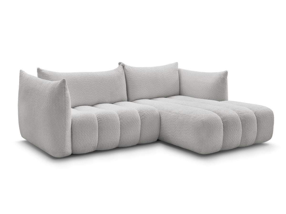 Bobochic Azra Ecksofa 262 × 178 cm Bouclé-Stoff Hellgrau Ecke rechts