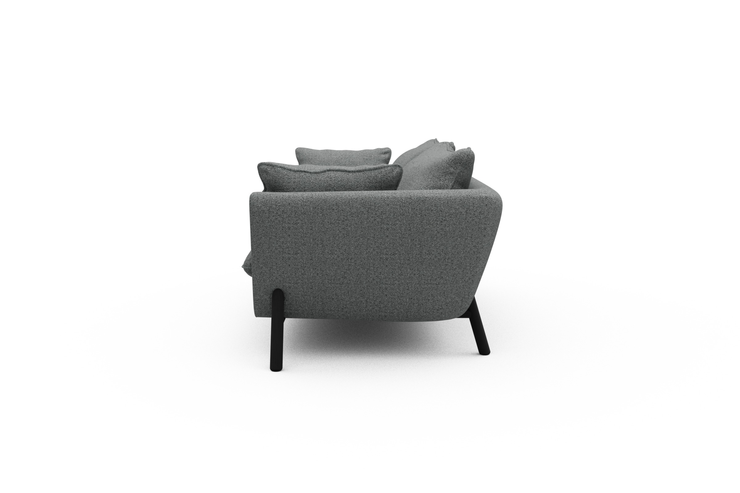 Sofa Emil PREMIUM 2-Sitzer Beinfarbe Eiche Schwarz Aivi-Gravet-Grey
