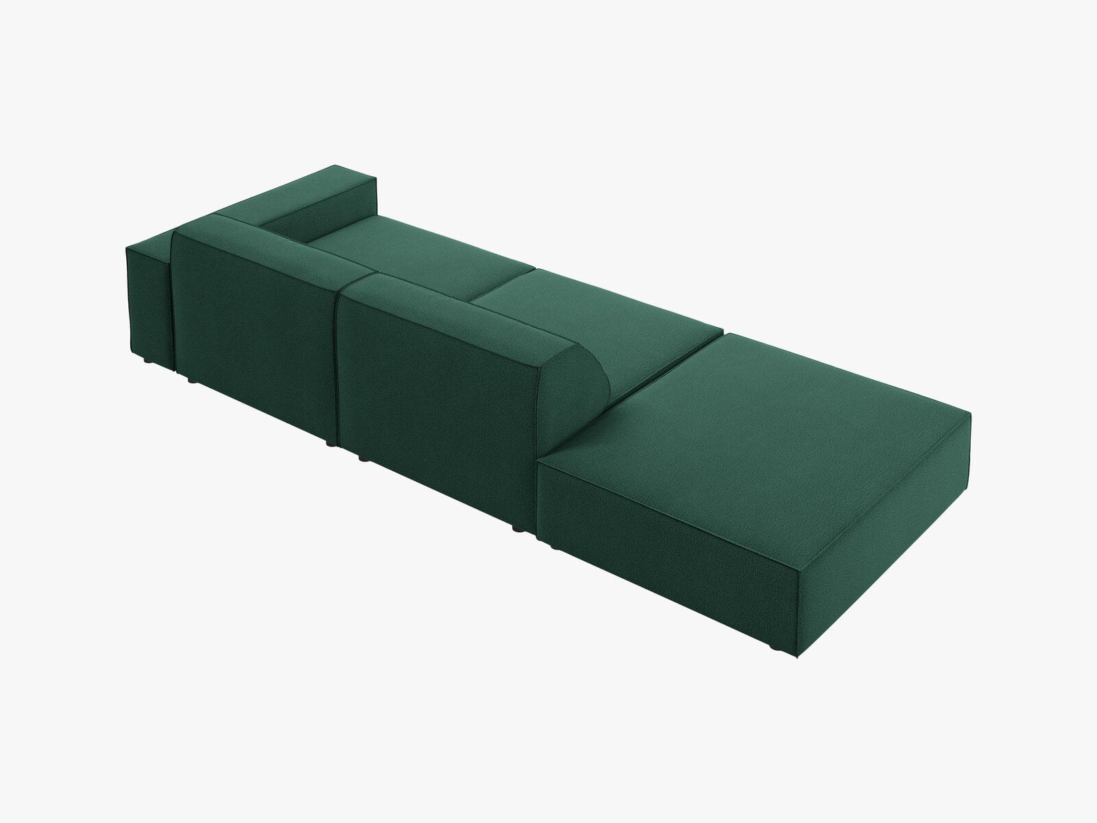 Micadoni Sofa Jodie 3-Sitzer Links Strukturierter Stoff Megan Grün