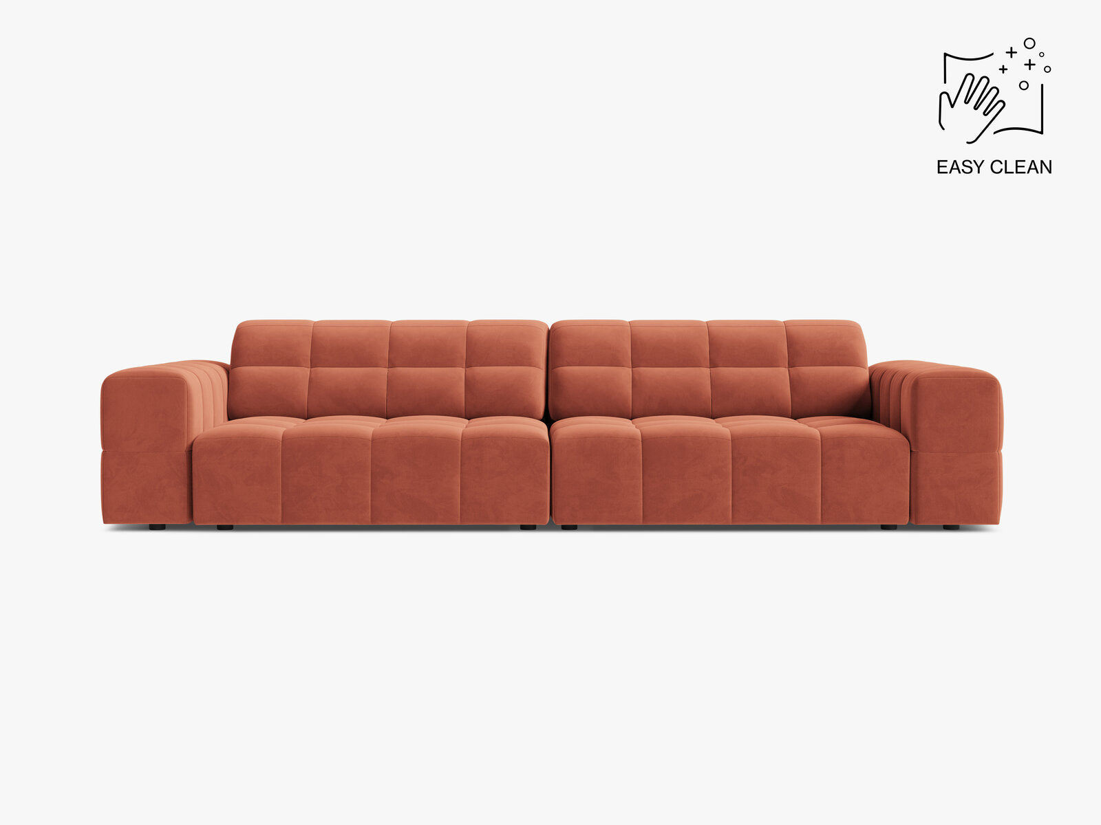 Micadoni Sofa Jennifer 4-Sitzer Samt Venus Koralle
