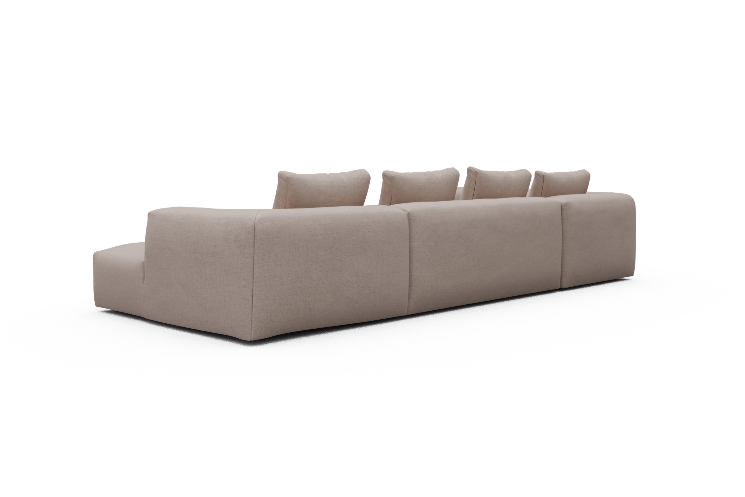 Wohnlandschaft Fred Chaiselongue rechts mit 2-Sitzer und lange Armlehne links Weda-Sand