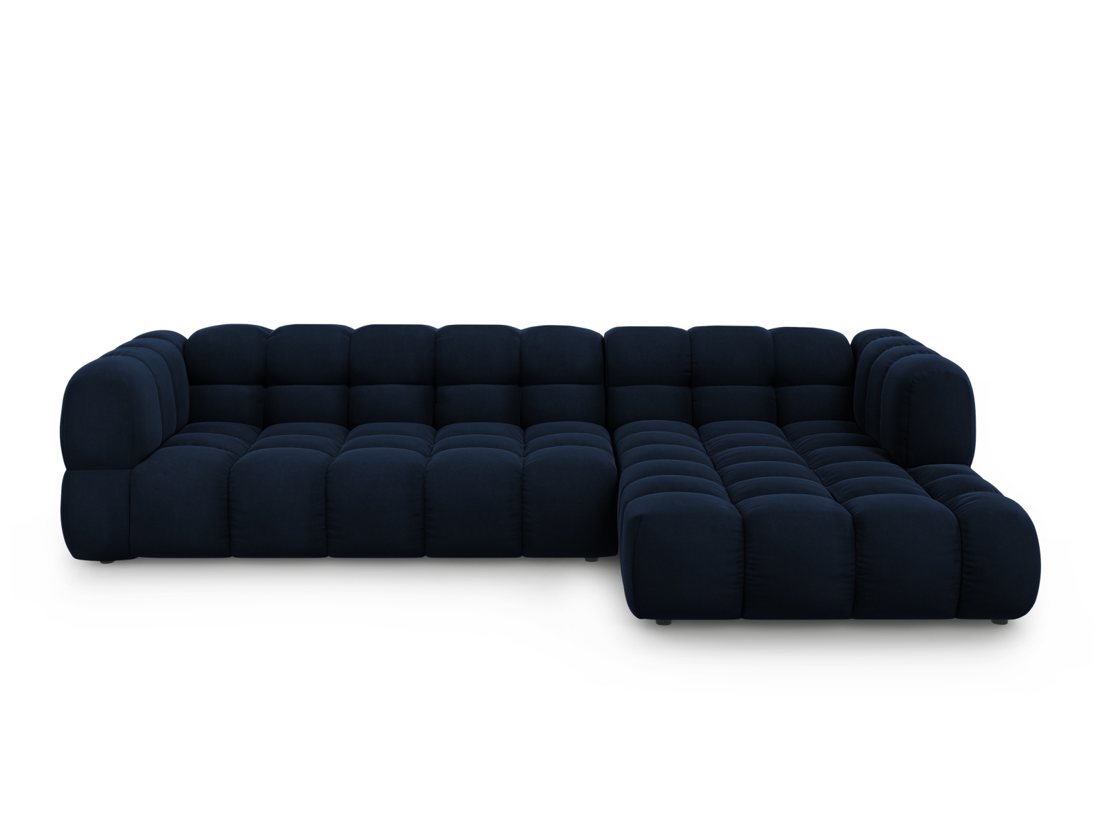 Cosmopolitan Design Ecksofa Sky 4-Sitzer große Version Samt Casino Königsblau Rechts