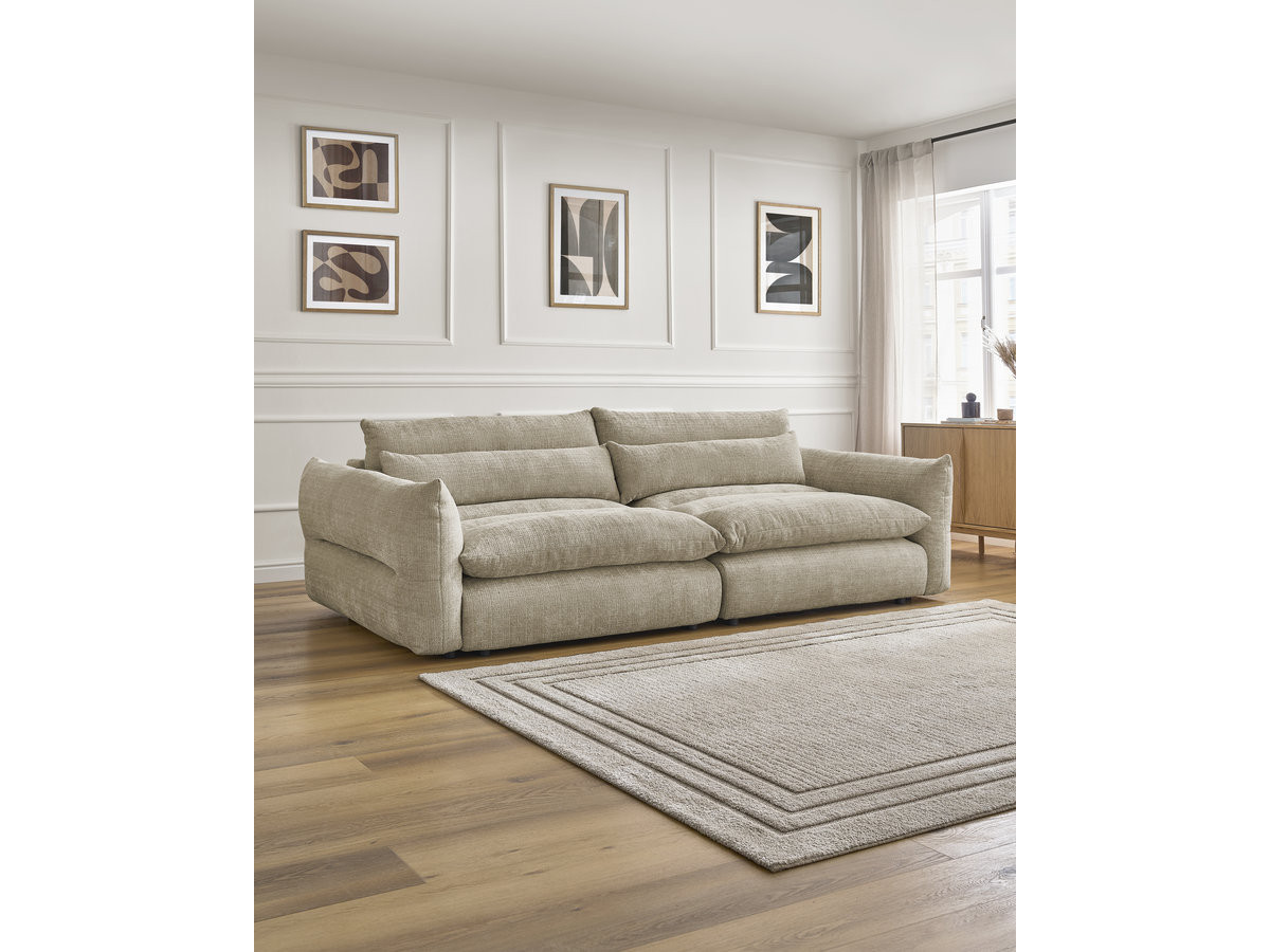 Bobochic Neil Sofa 3-Sitzer Strukturstoff Beige