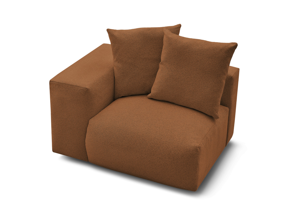 Bobochic Voltaire Sofamodul 1-Sitzer 130 × 100 cm Melange-Stoff Orange Ecke links
