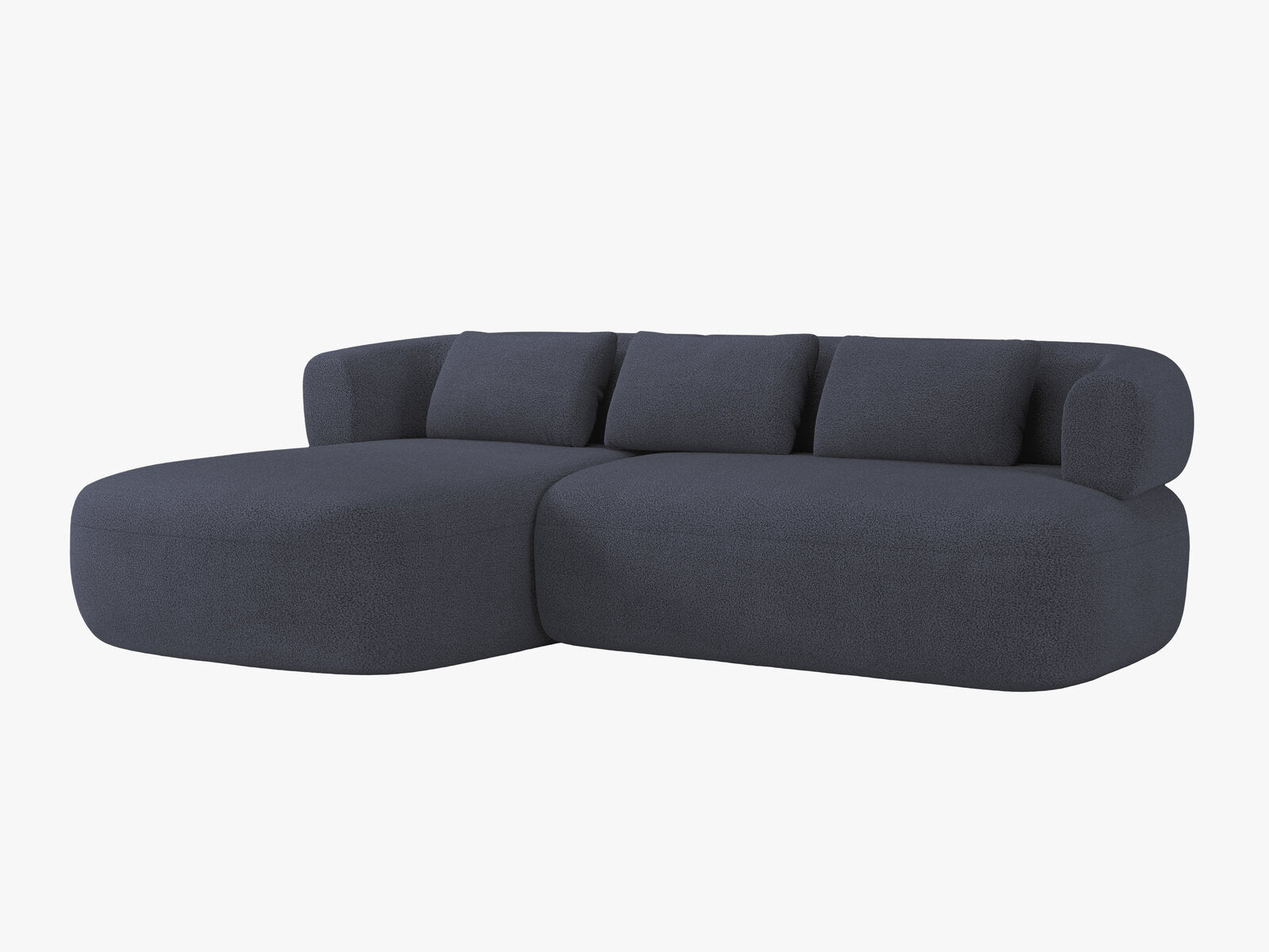 Micadoni 5-Sitzer Ecksofa Jenny Links Boucle Now or Never Dunkelblau