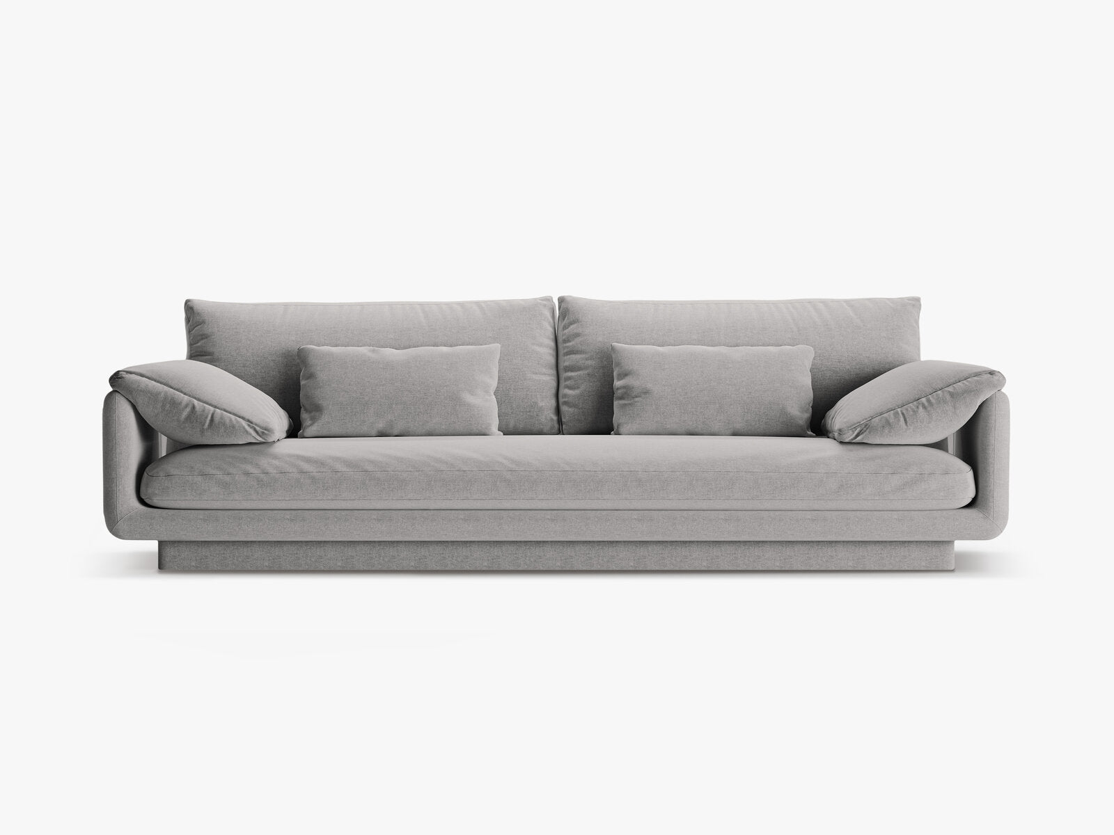 Micadoni Sofa Torino 4-Sitzer Strukturierter Stoff Hellgrau
