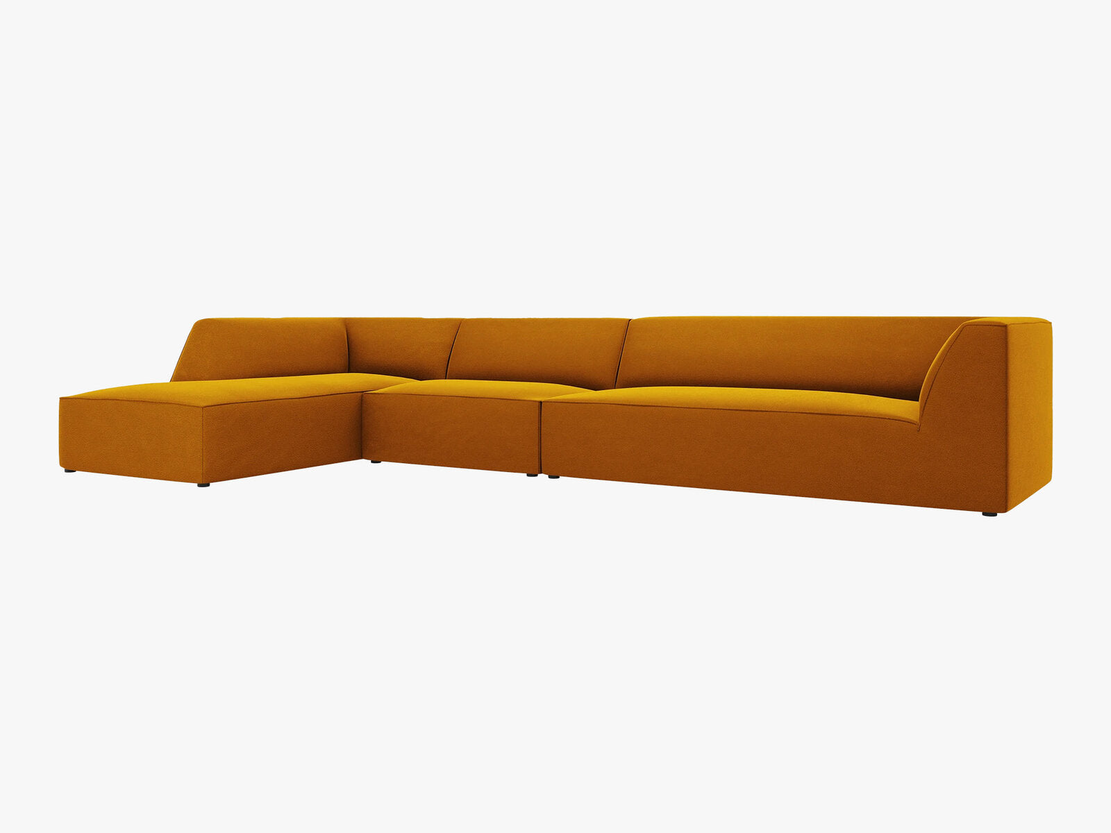 Micadoni Ecksofa Ruby 5-Sitzer Links Samt Salvador Gelb