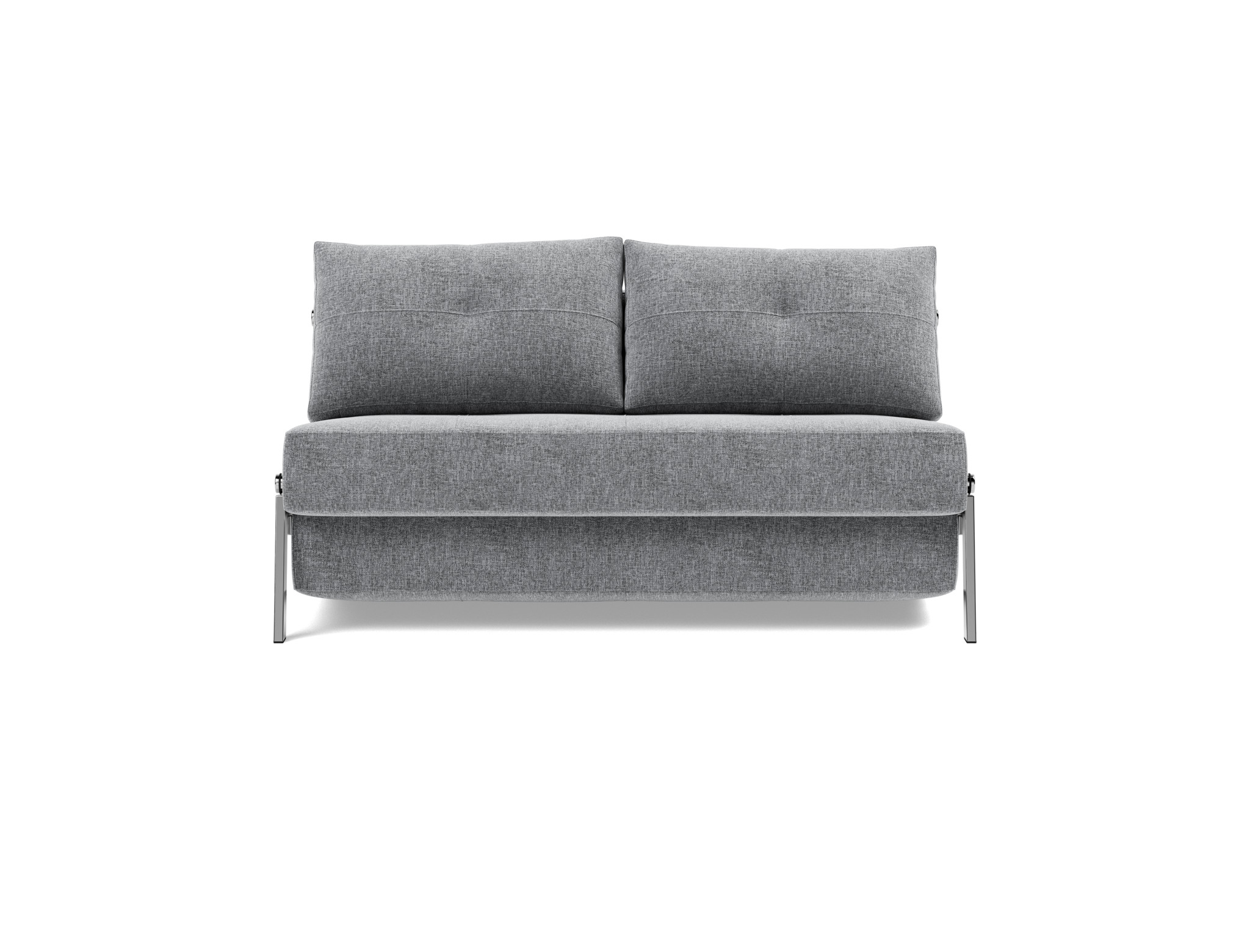 Schlafsofa Cubed 140 Strukturierter Stoff Twist 565-Granite Beine Chrom