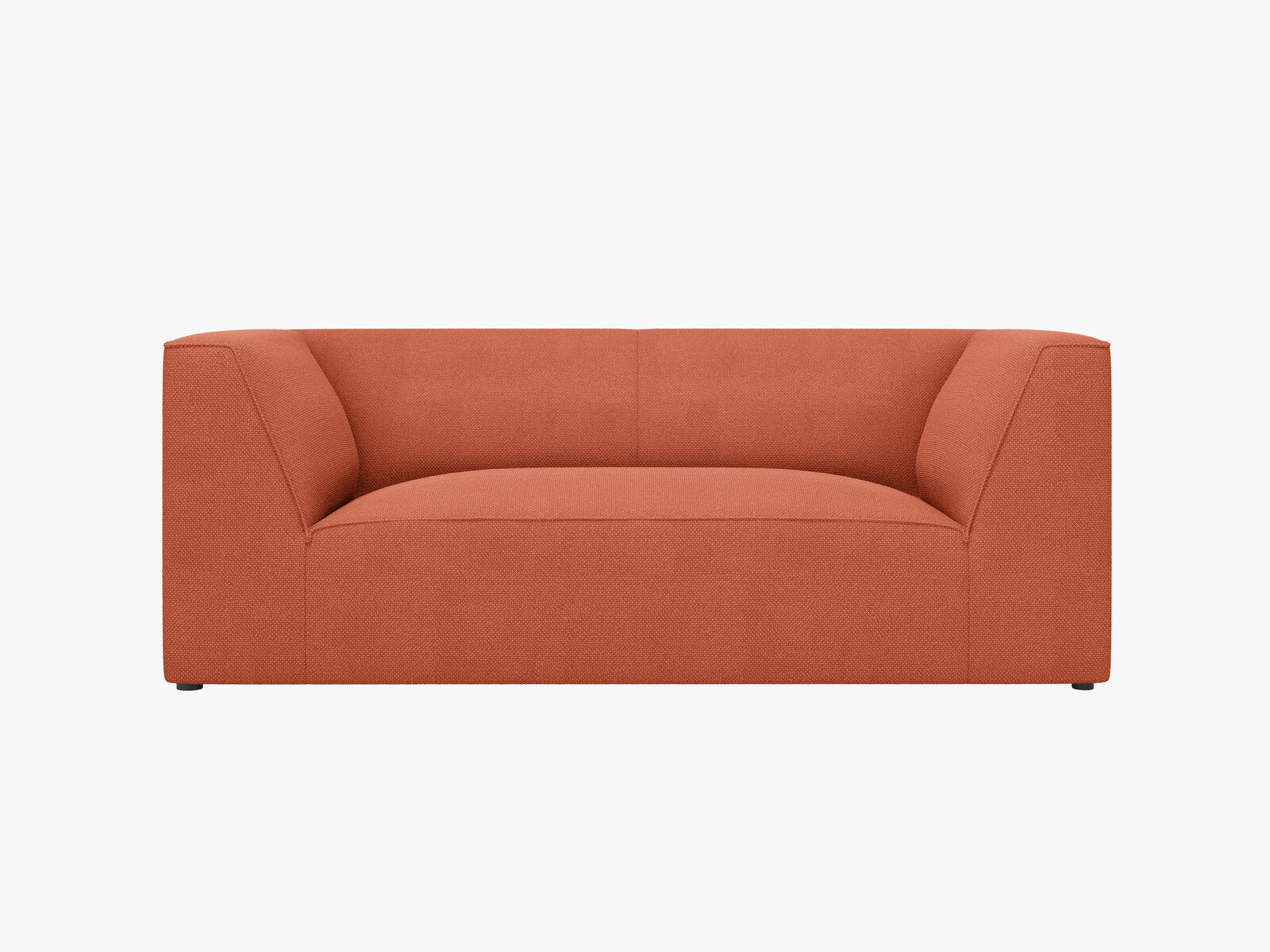 Micadoni Sofa Ruby 2-Sitzer Strukturierter Stoff Koralle