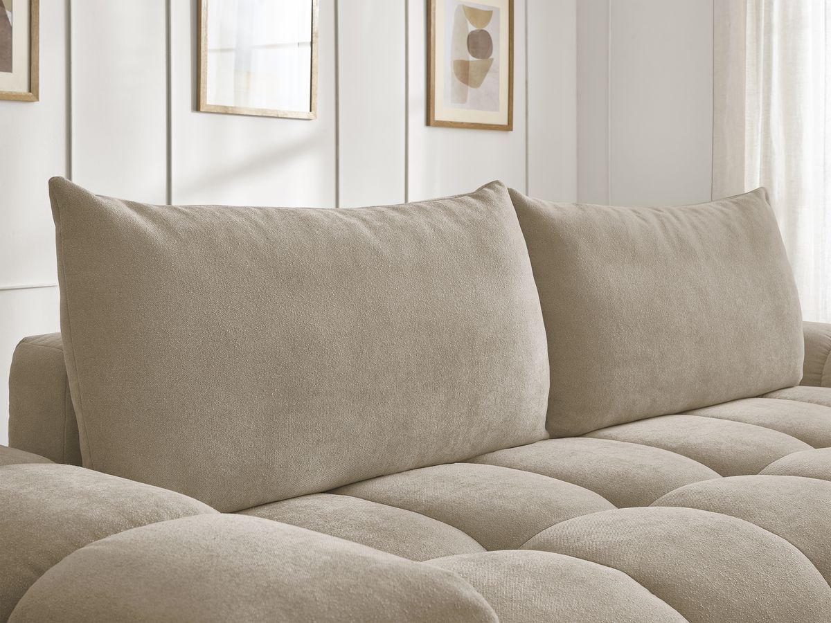 Bobochic Everest Sofa 3-Sitzer, 2 Kissen Strukturstoff Taupe