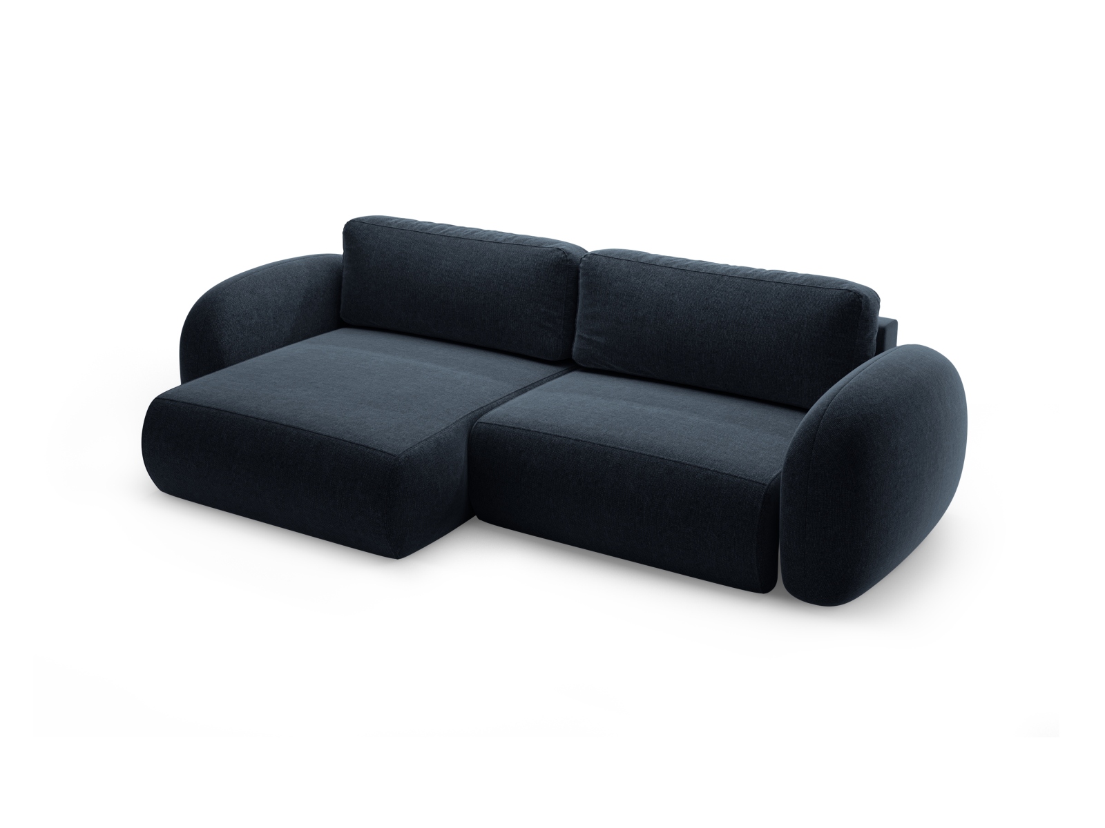Cosmopolitan Design Wendbares Ecksofa Tonale 4-Sitzer mit Schlaffunktion und Bettkasten Chenille Eden Marineblau