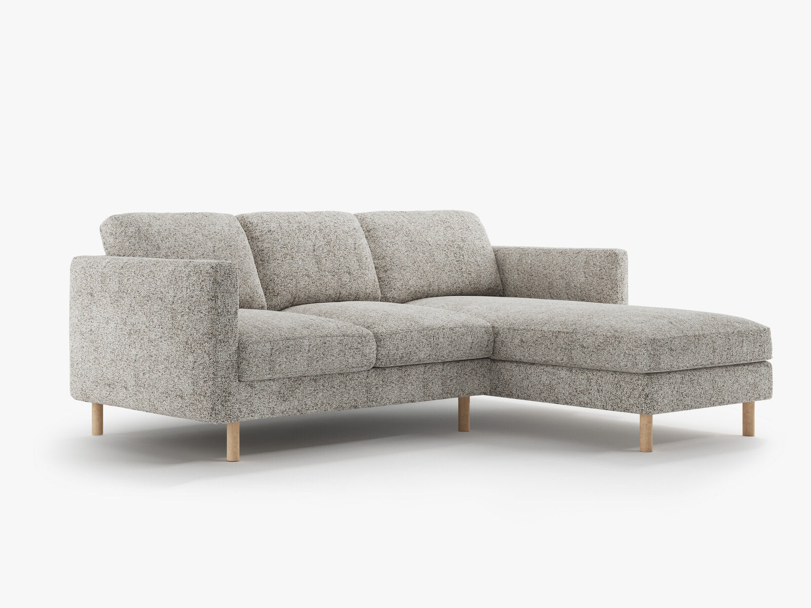 Micadoni Ecksofa Eden 3-Sitzer Rechts Strukturierter Stoff Beige Melange
