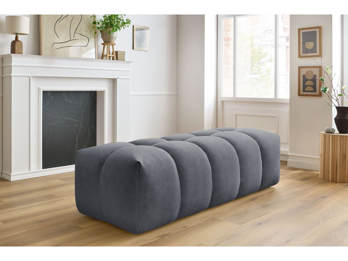 Bobochic Mont-blanc Pouf Samt Dunkelgrau