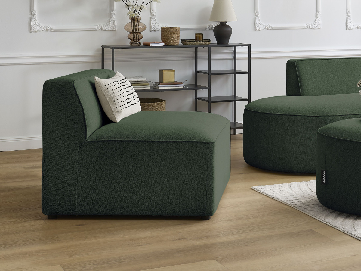 Bobochic Rousseau Sofamodul 1-Sitzer Melange-Stoff Grün