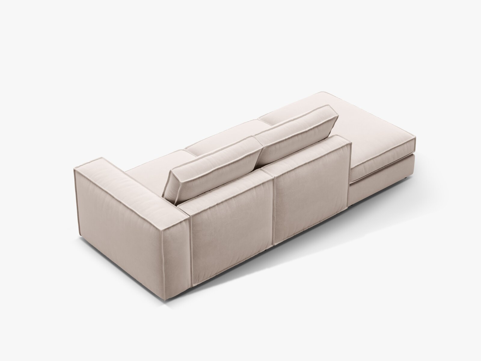 Micadoni modulares offenes Sofa Pola 3-Sitzer Links Samt Salvador Beige