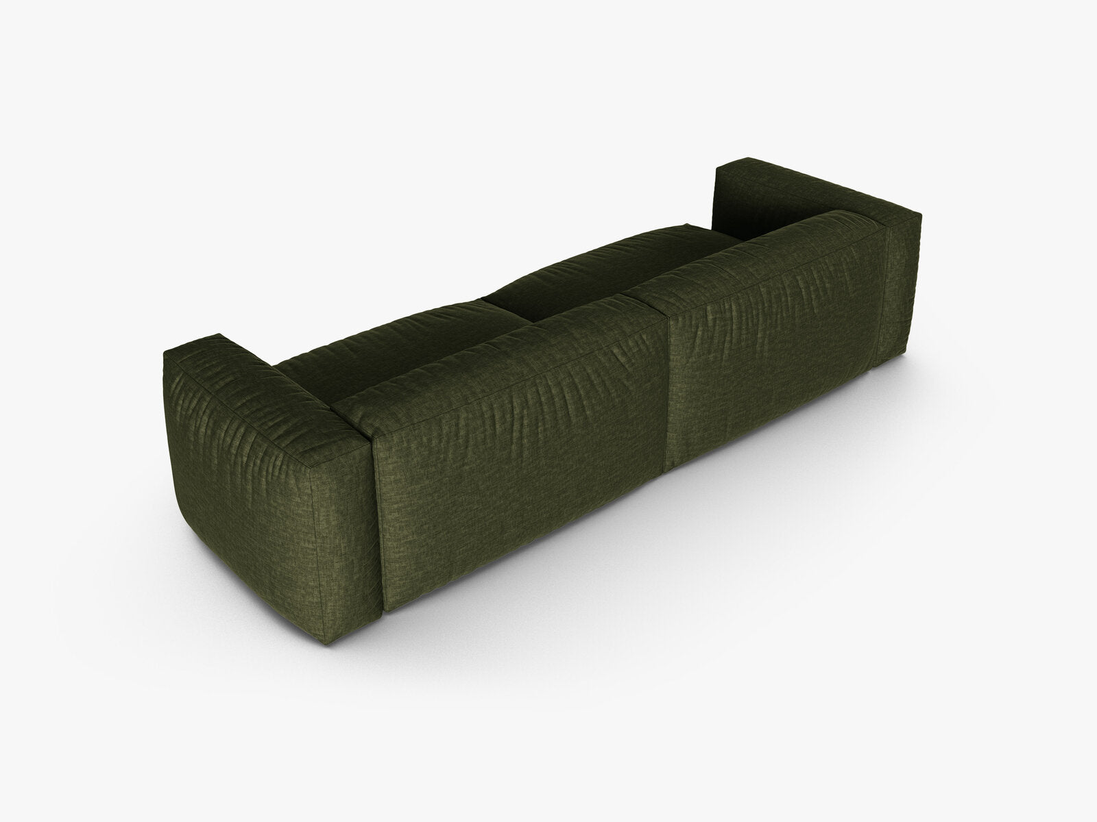 Micadoni Sofa Martina 4-Sitzer 90cm Sitztiefe Strukturierter Stoff Boston Grün
