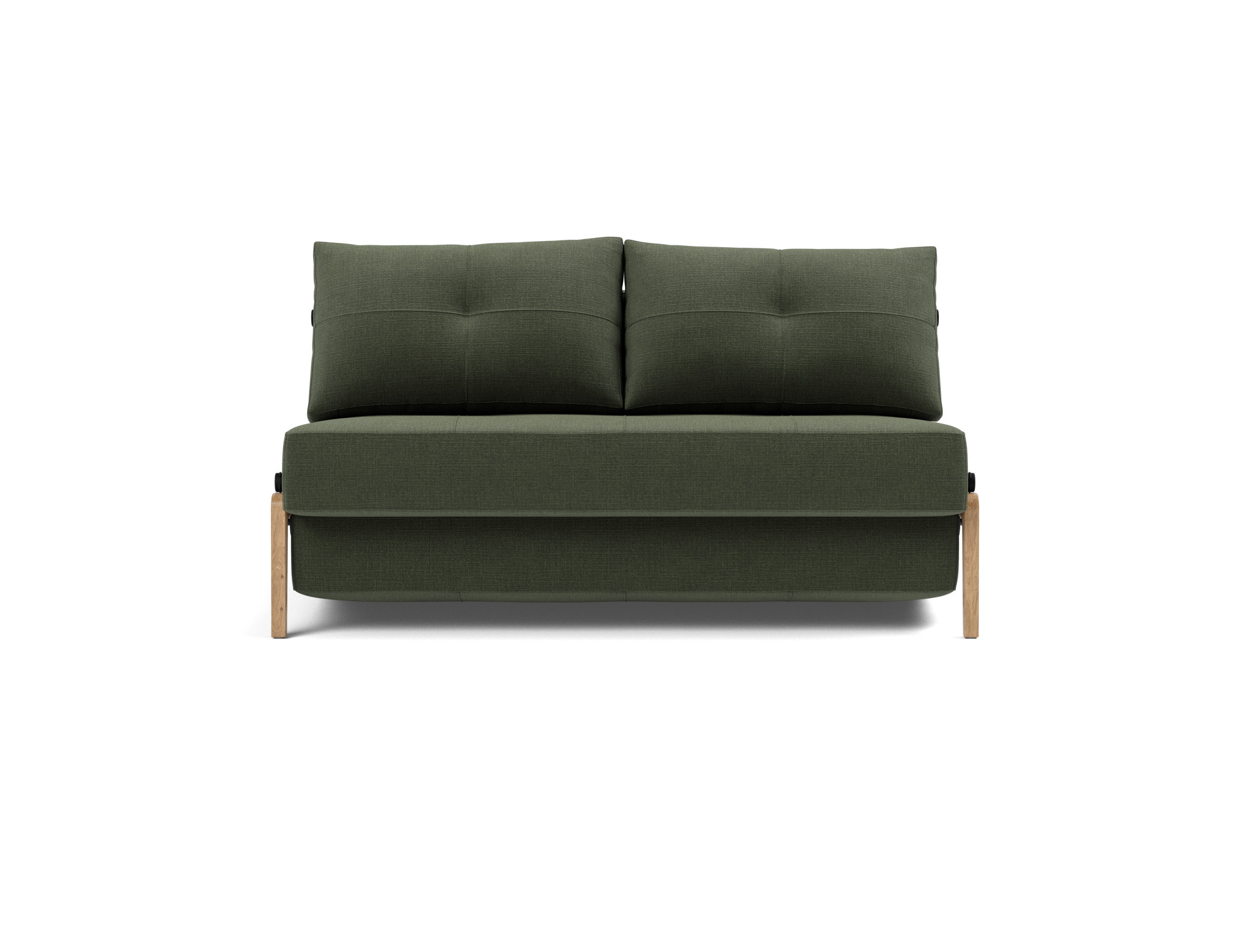 Schlafsofa Cubed 140 Chenille Esina 413-Olive-Green Beine Eiche