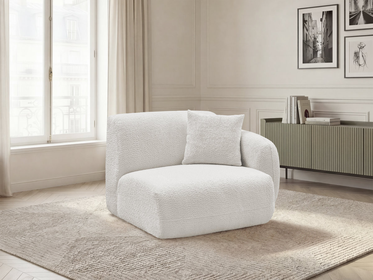 Bobochic Anda Sofamodul 1-Sitzer 104 × 103 cm Chenille Weiß Ecke rechts