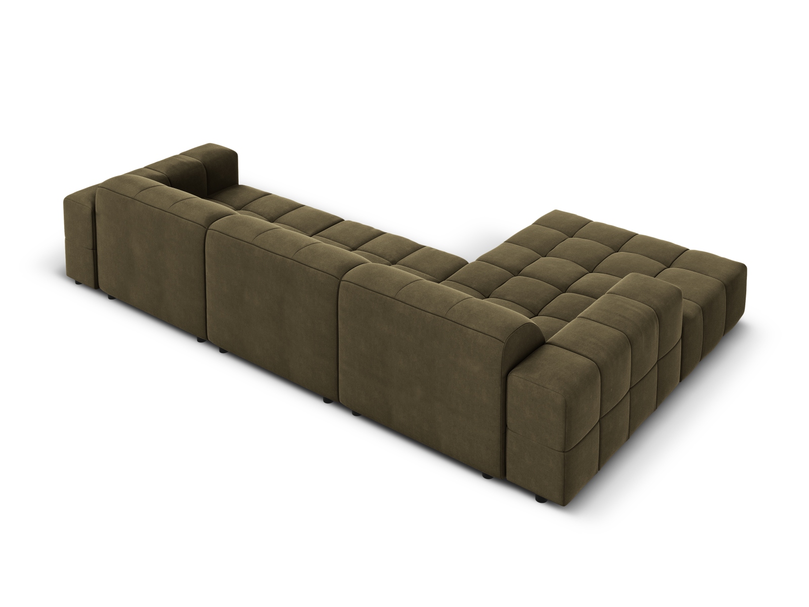 Cosmopolitan Design Ecksofa Chicago 4-Sitzer Samt Bluvel Grün Links
