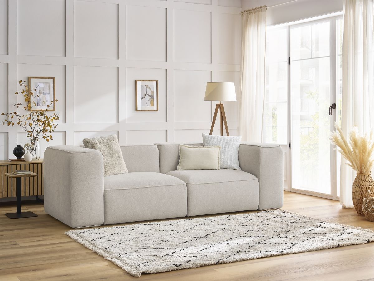 Bobochic Zephyr Sofa 2-Sitzer Strukturstoff Beige