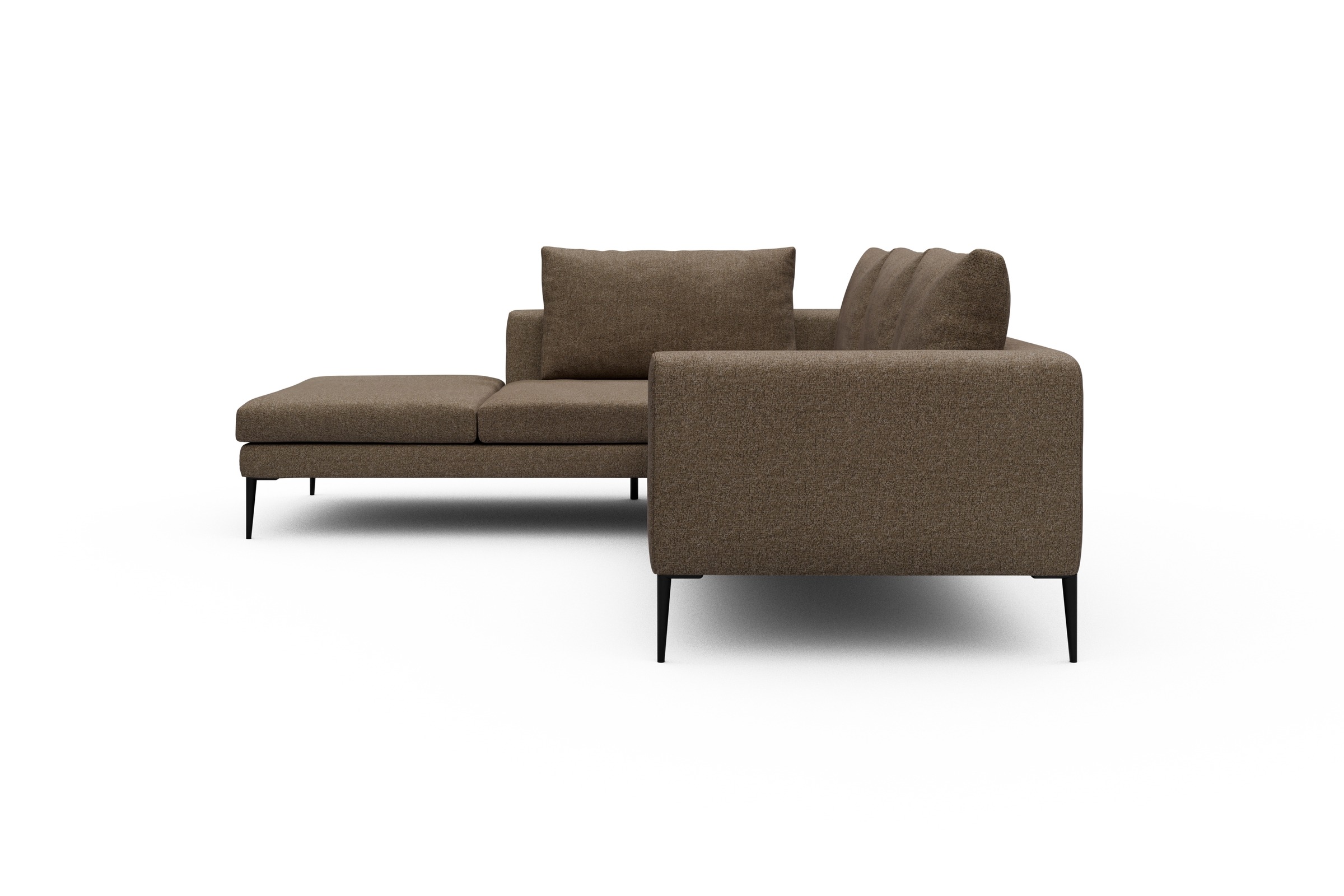 Ecksofa Paul Relax-Ecke links mit 2-Sitzer Aivi-Khaki-Brown